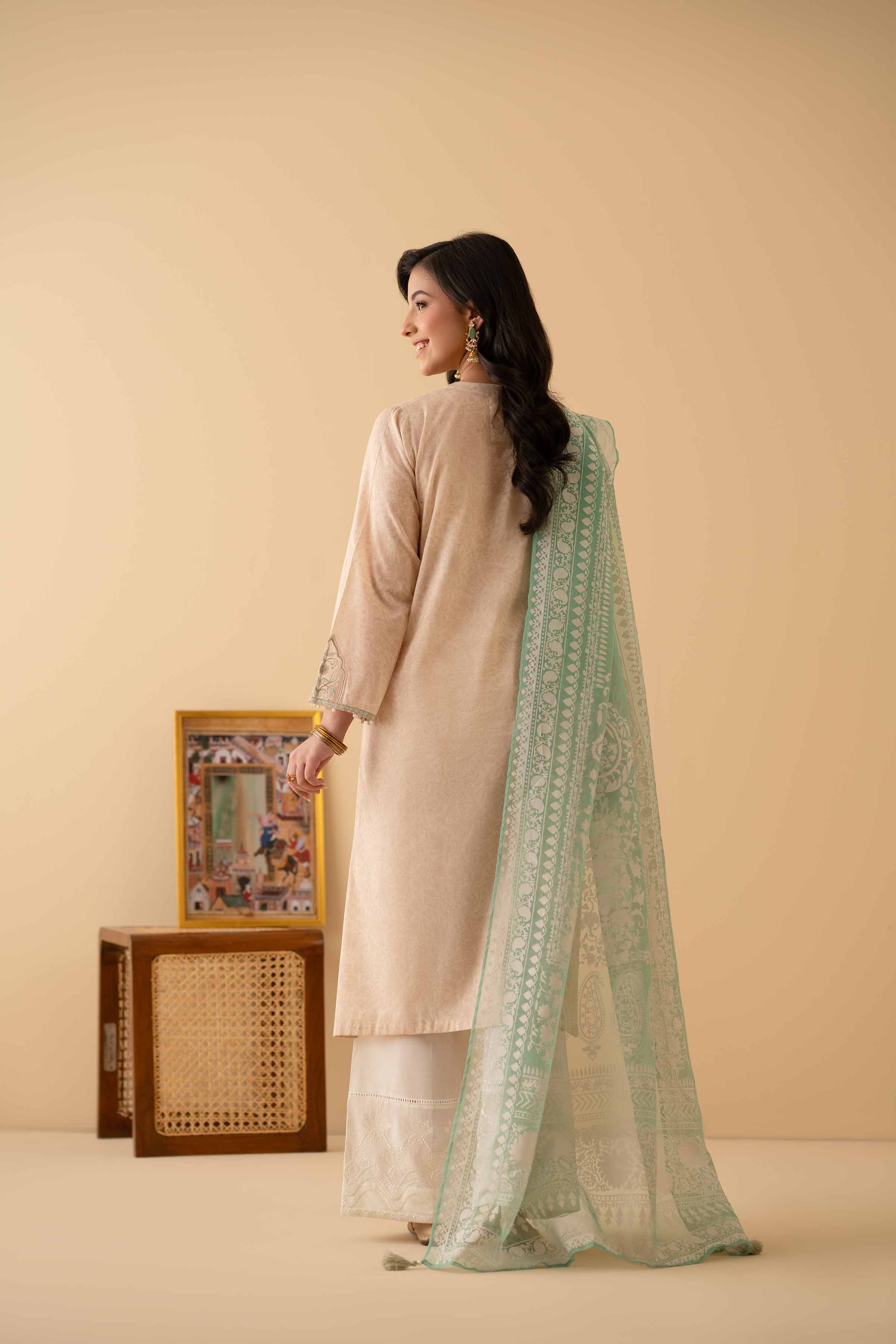 2 Piece - Printed Embroidered Suit - PE25-434 - Image 3