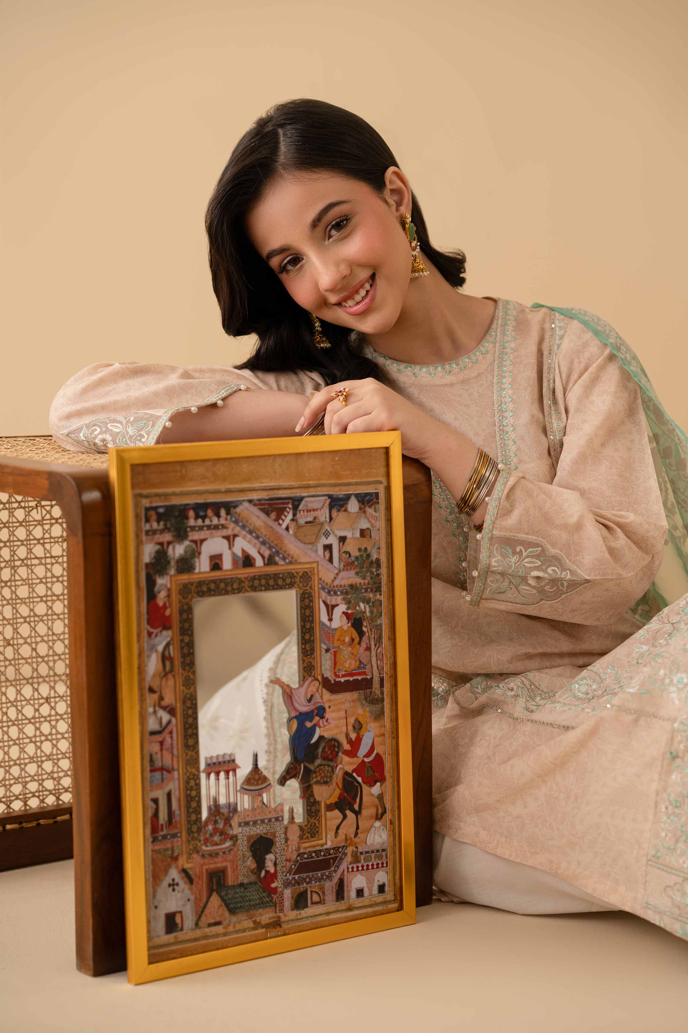2 Piece - Printed Embroidered Suit - PE25-434 - Image 5