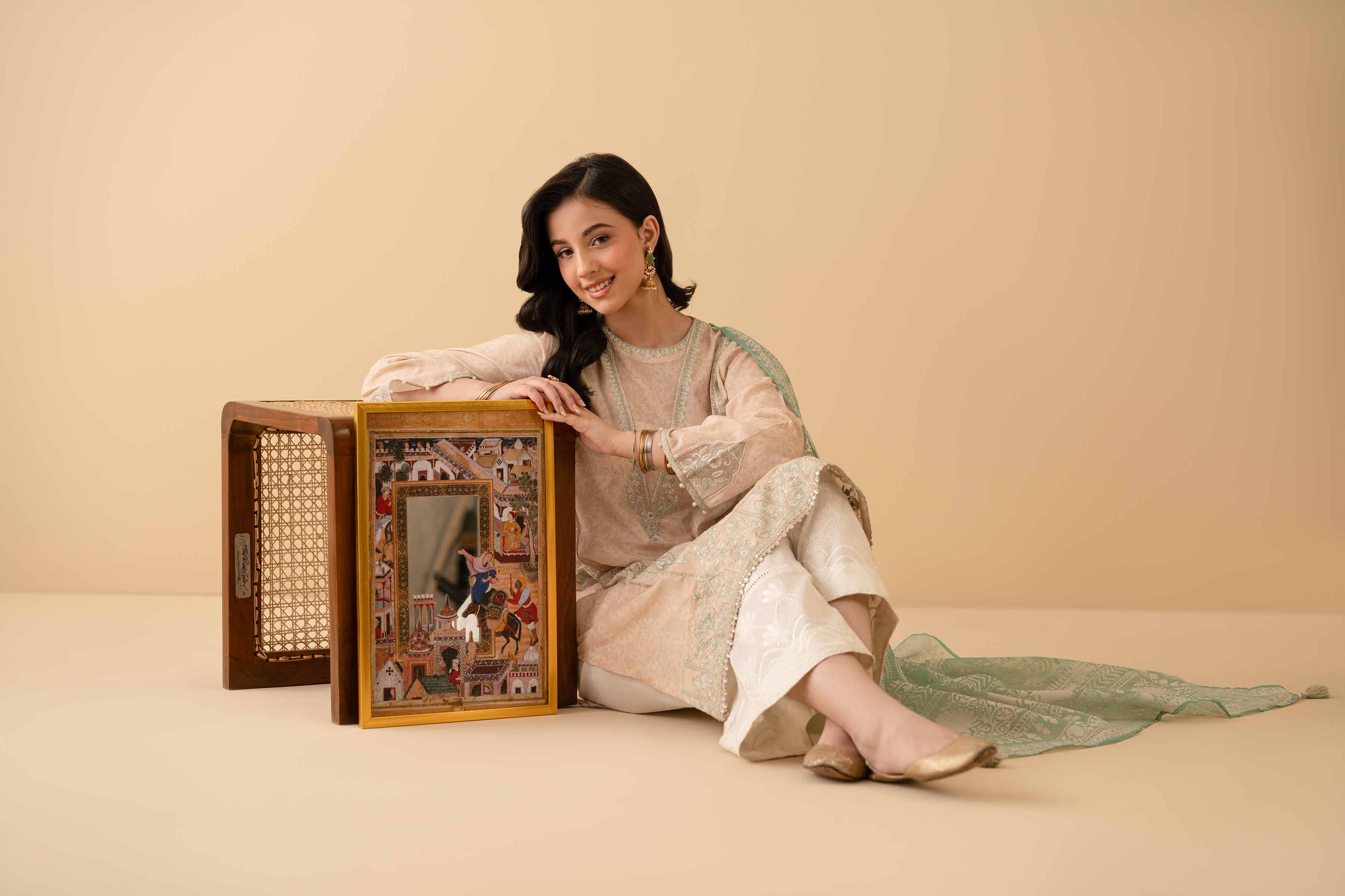 2 Piece - Printed Embroidered Suit - PE25-434 - Image 7