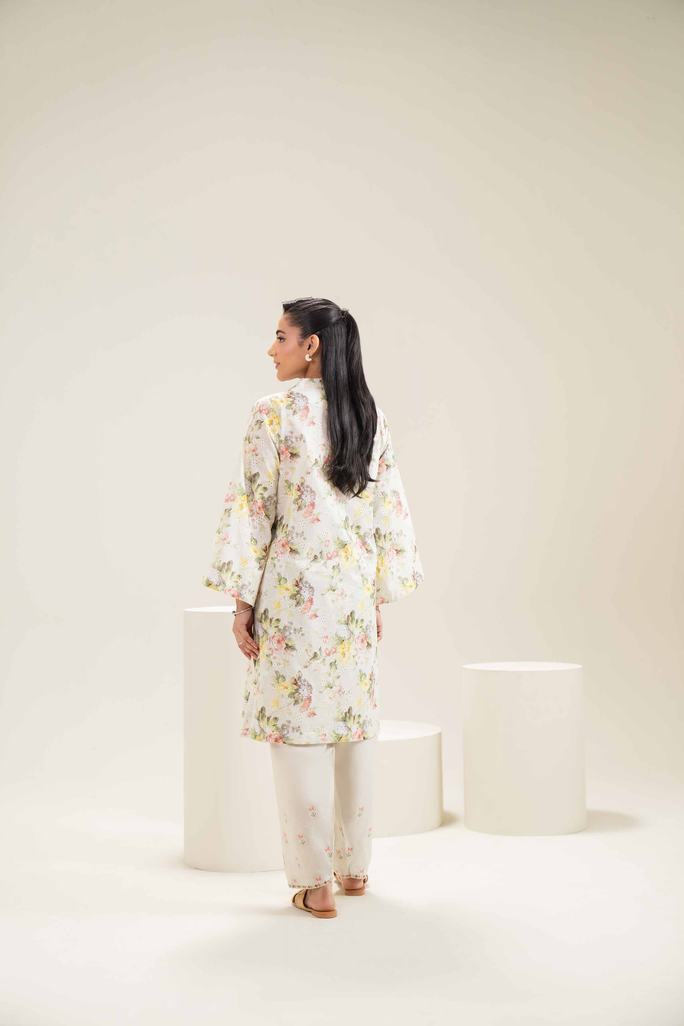 2 Piece - Printed Embroidered Suit - PE25-450 - Image 3