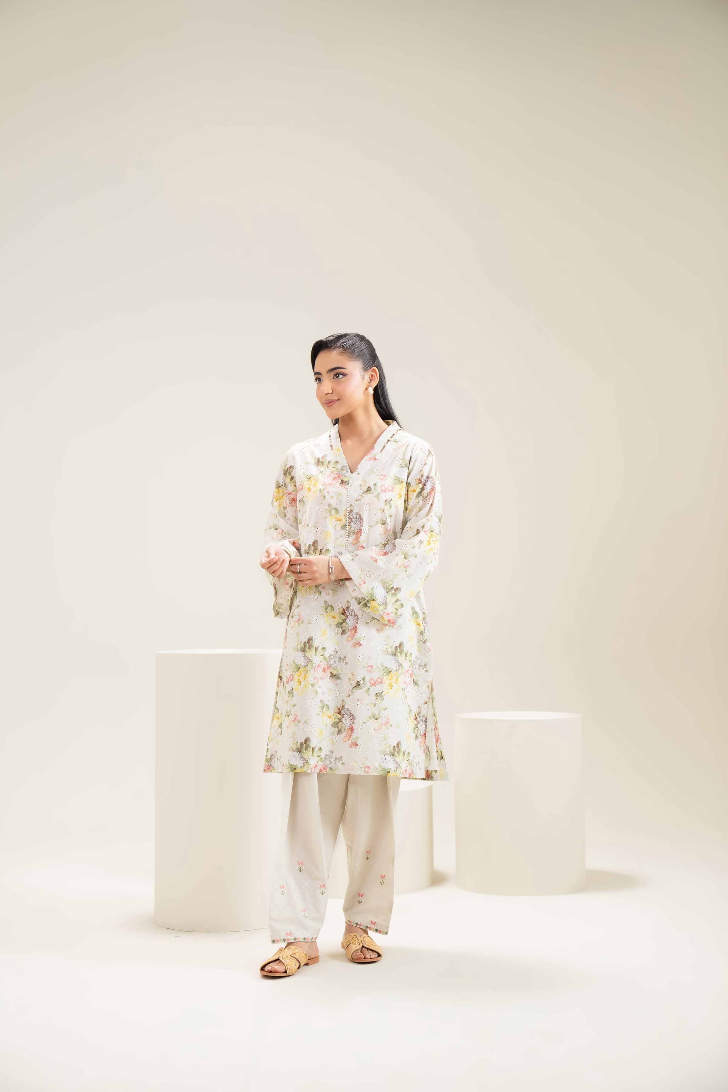 2 Piece - Printed Embroidered Suit - PE25-450 - Image 5