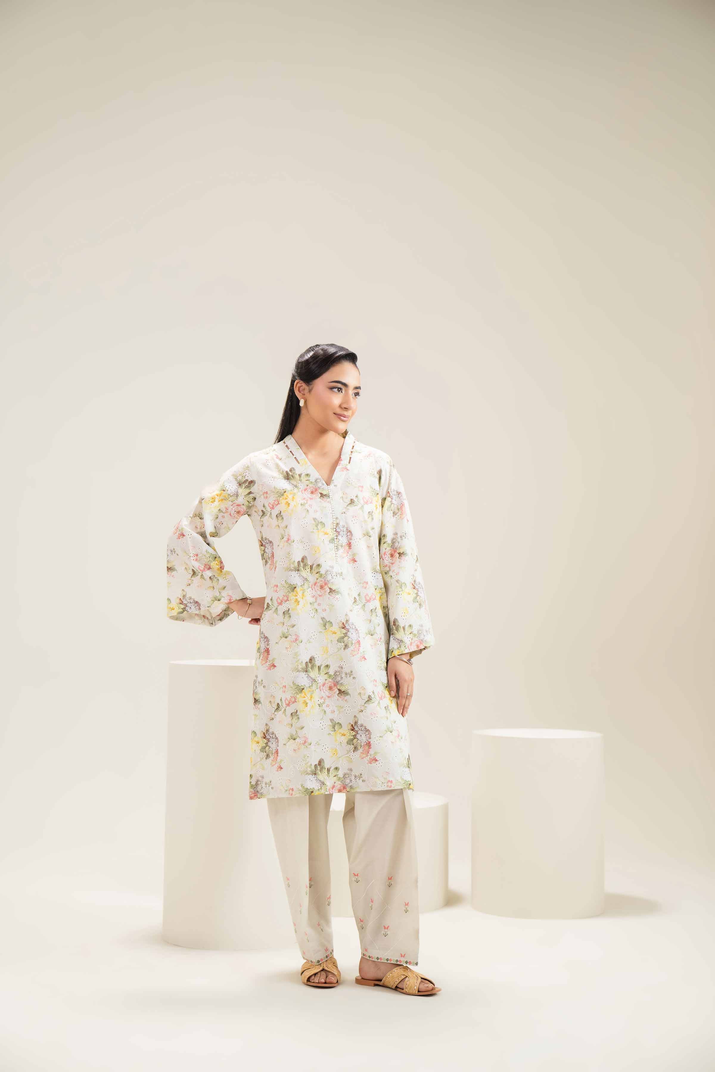 2 Piece - Printed Embroidered Suit - PE25-450 - Image 7