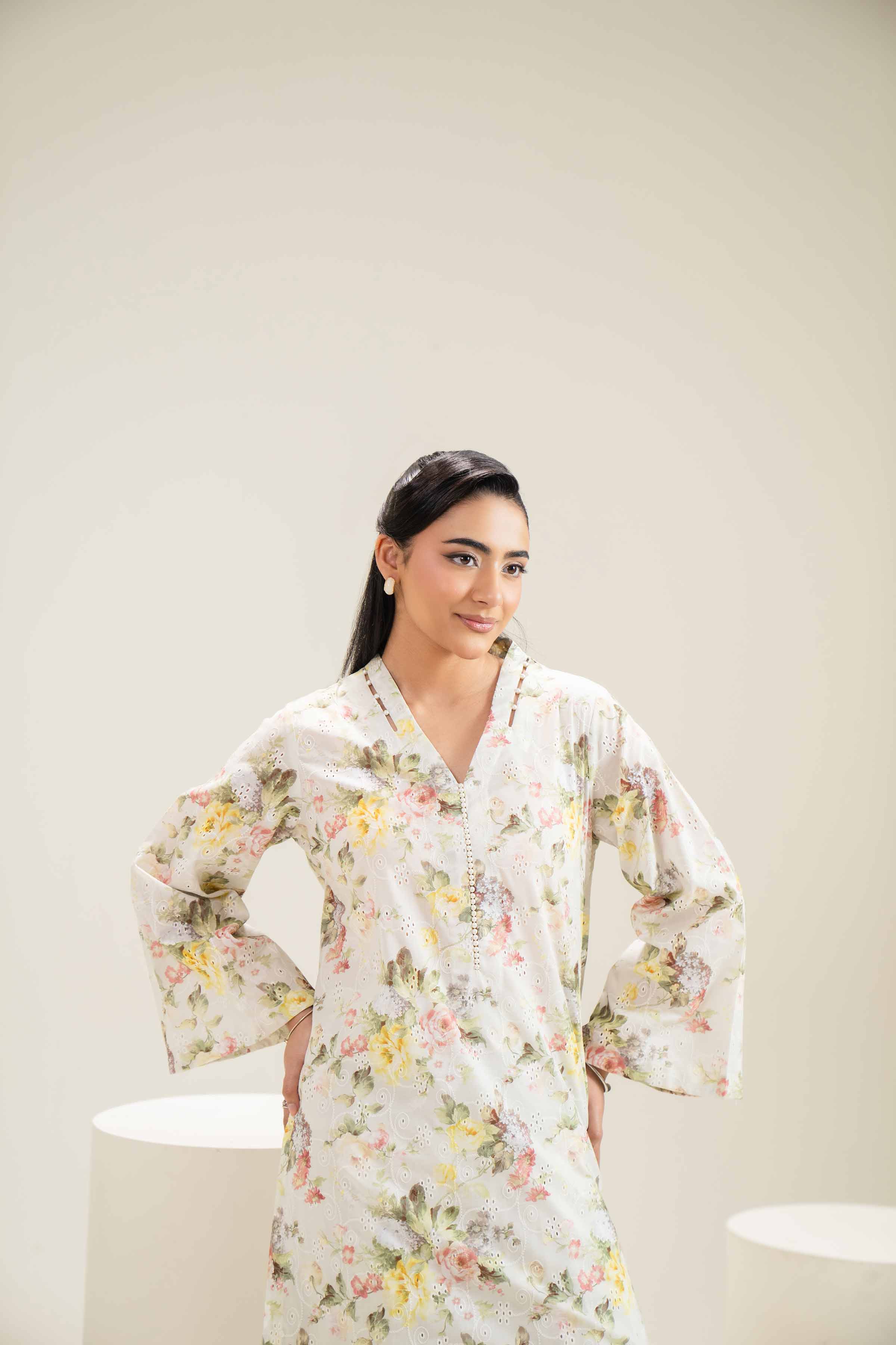 2 Piece - Printed Embroidered Suit - PE25-450 - Image 8