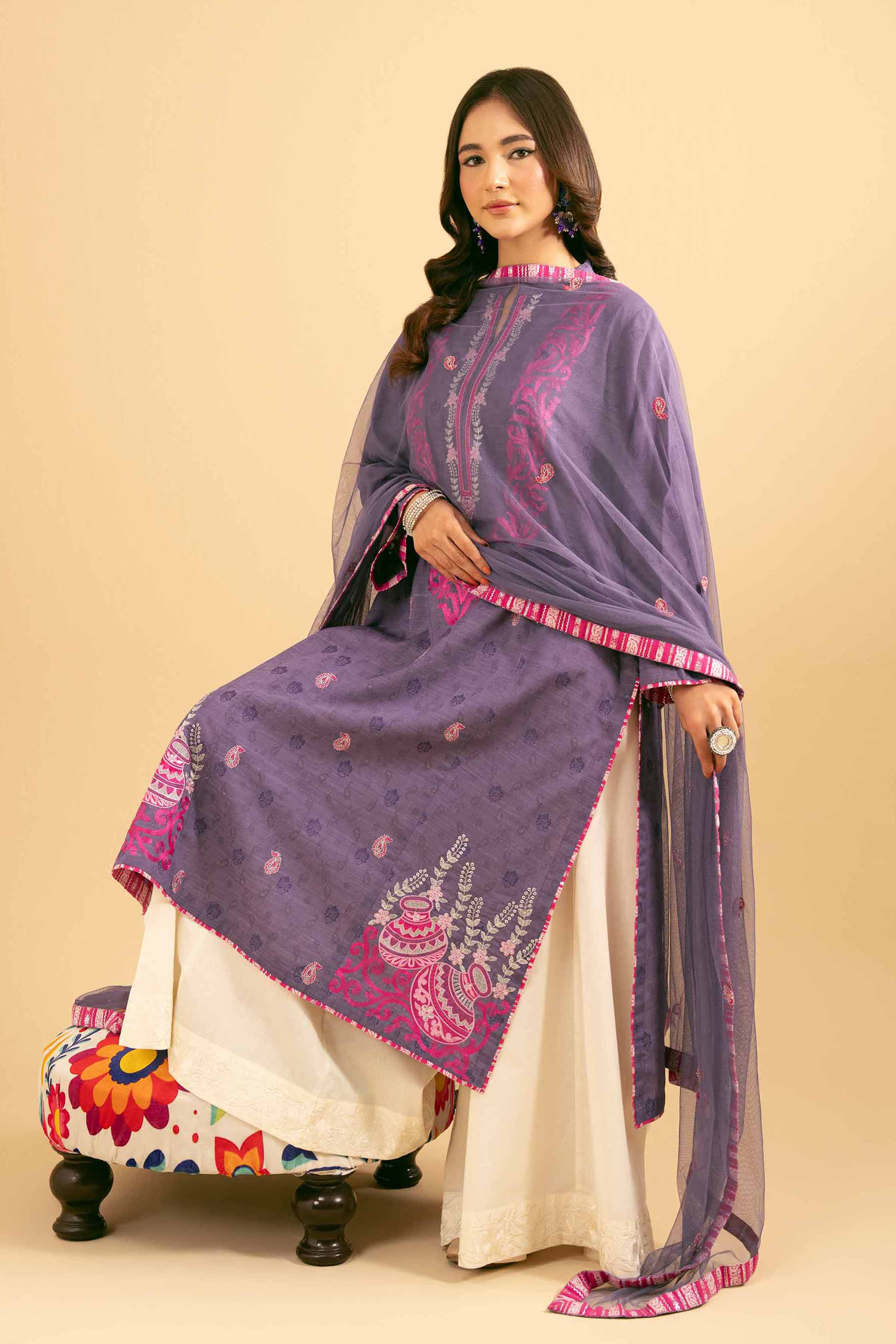 2 Piece - Embroidered Suit - PE25-471 - Image 2