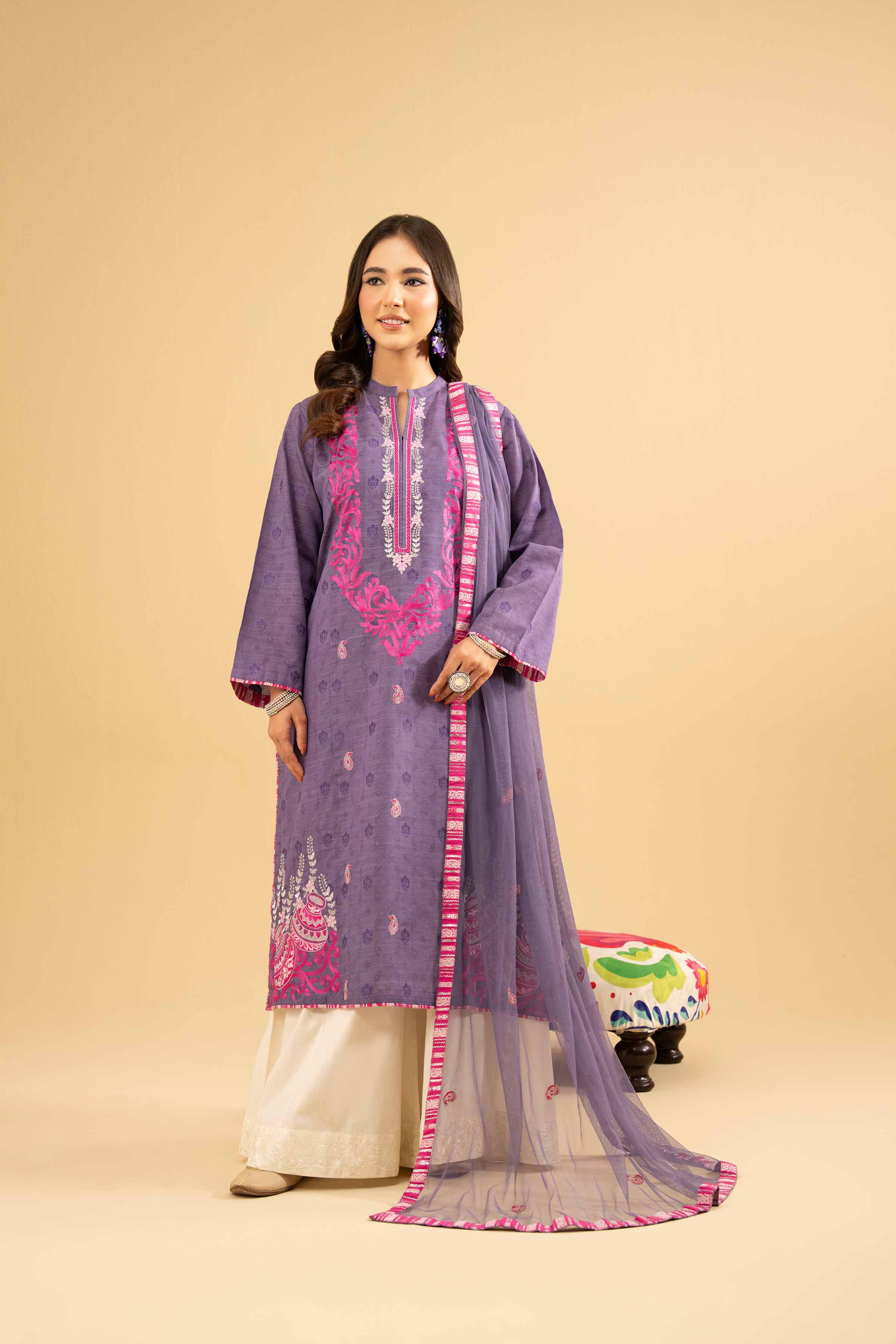 2 Piece - Embroidered Suit - PE25-471 - Image 9