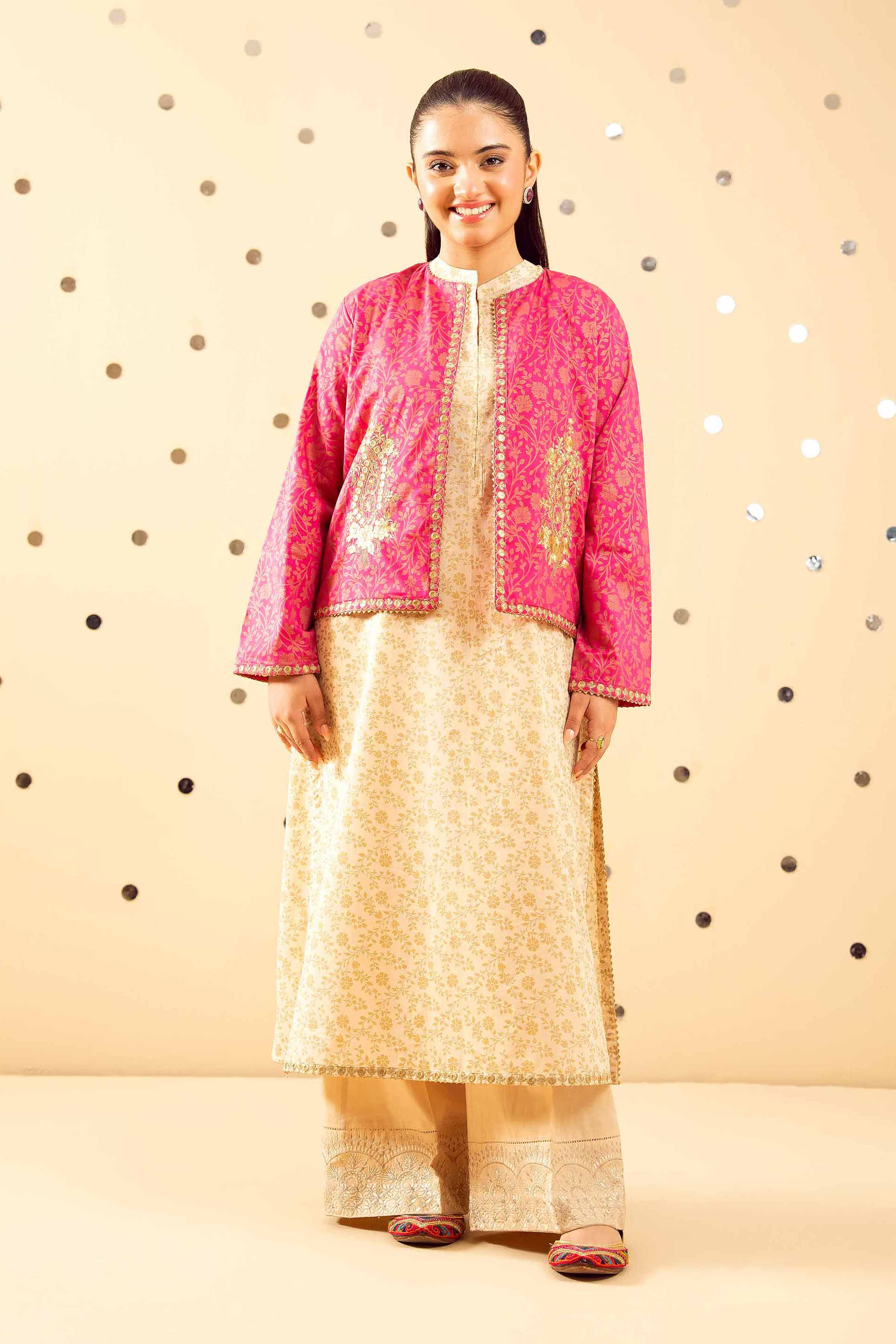 2 Piece - Printed Embroidered Suit - PE25-476 - Image 2