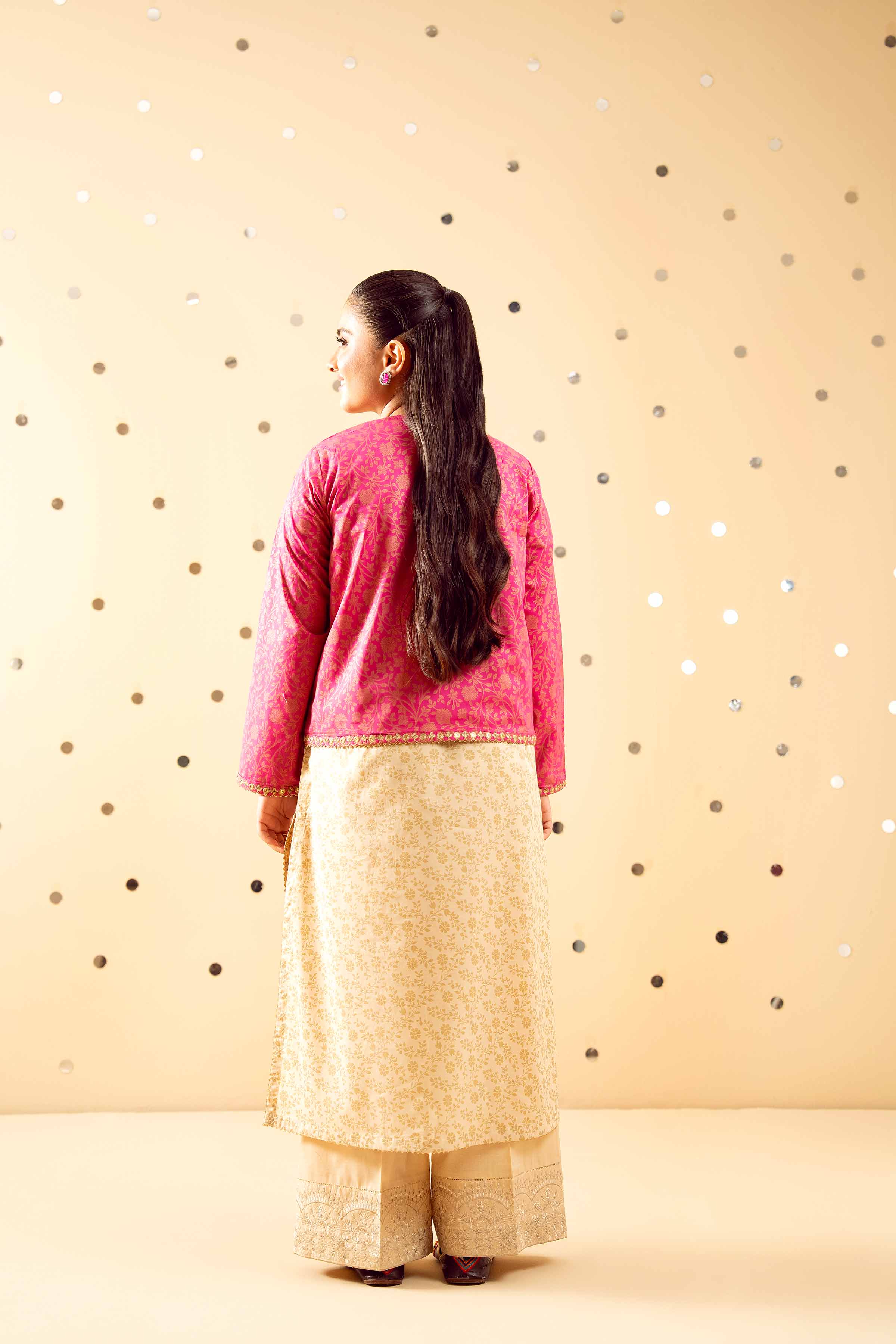 2 Piece - Printed Embroidered Suit - PE25-476 - Image 3