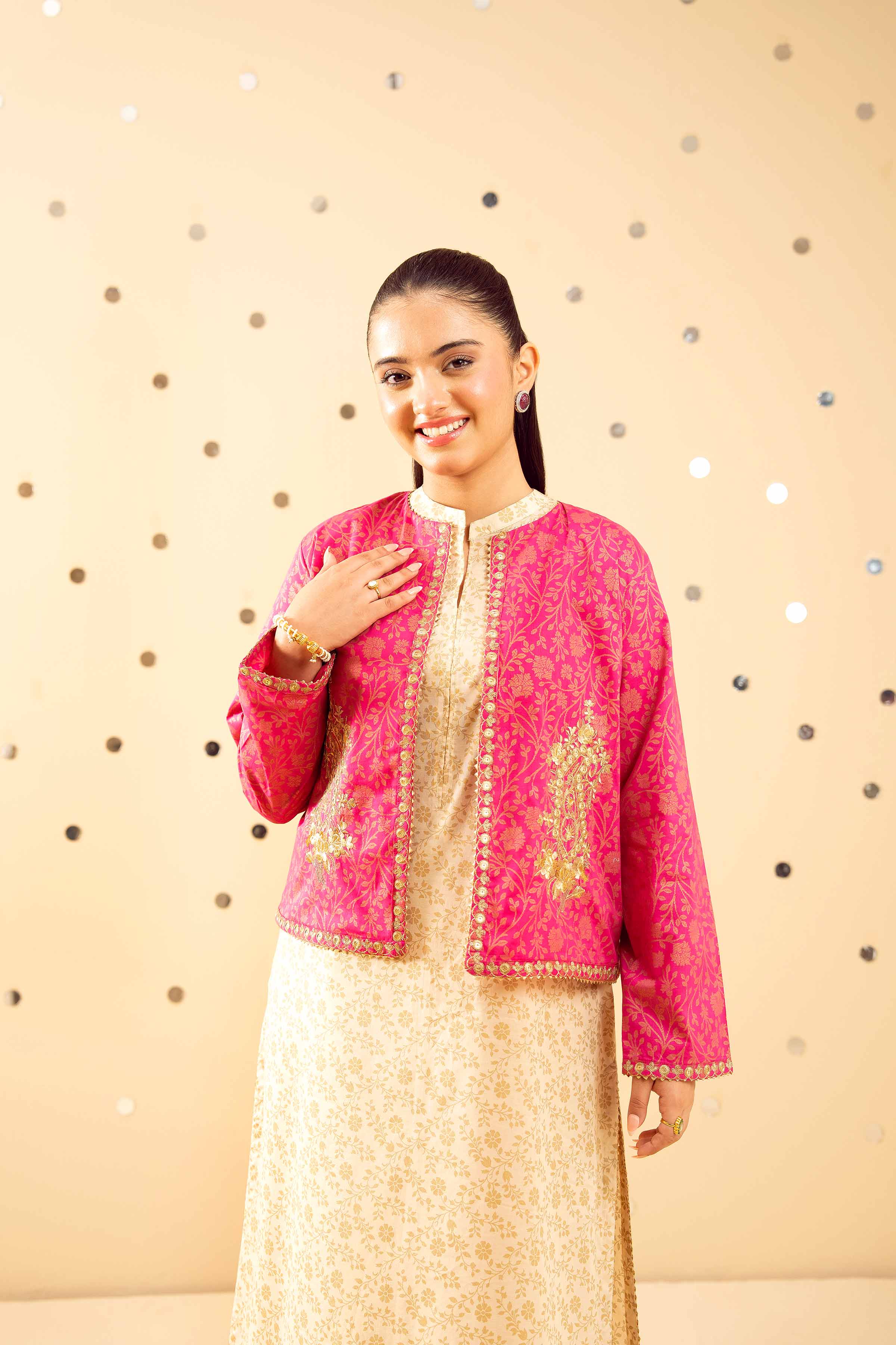 2 Piece - Printed Embroidered Suit - PE25-476 - Image 5