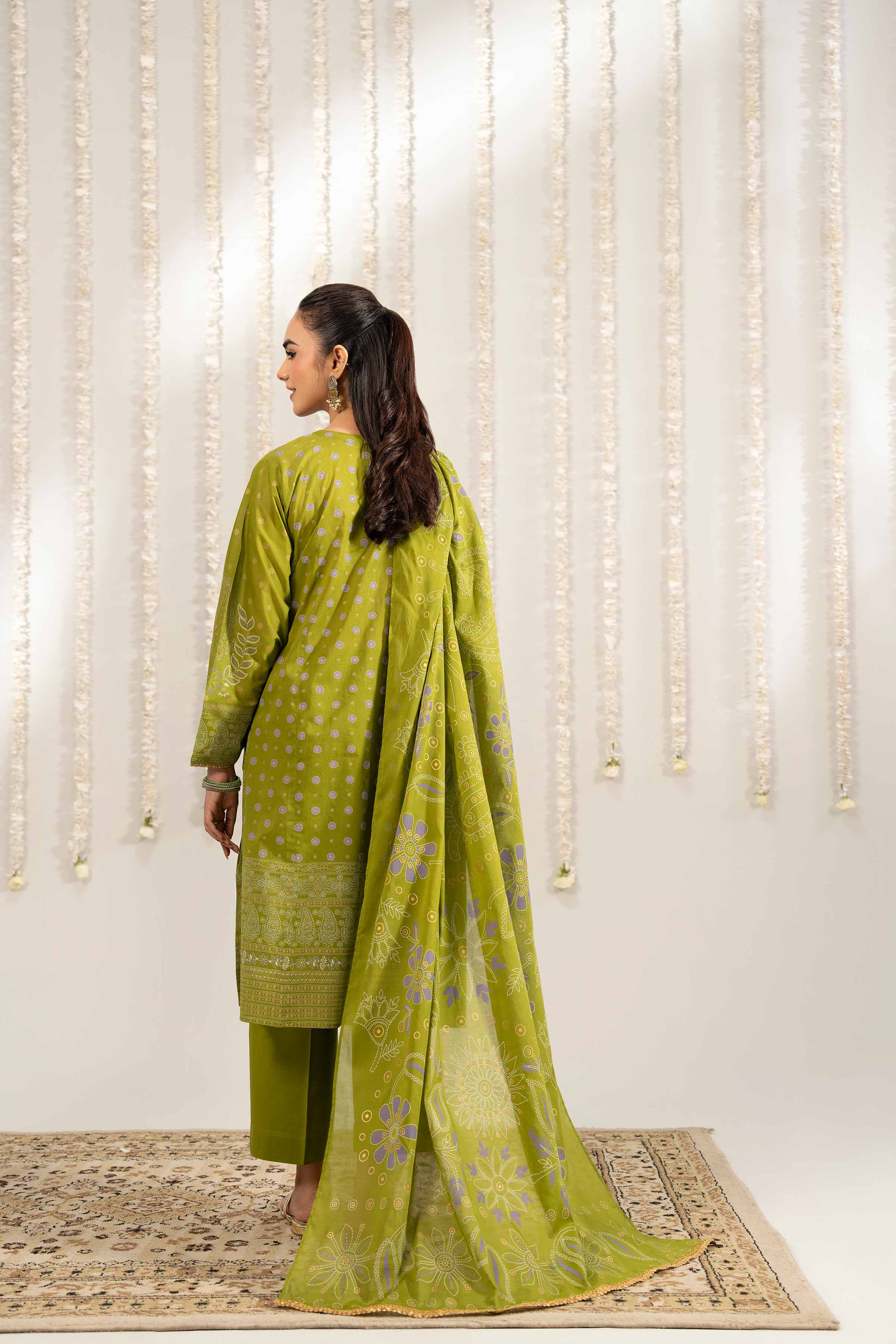 3 Piece - Printed Embroidered Suit - PE25-494 - Image 3