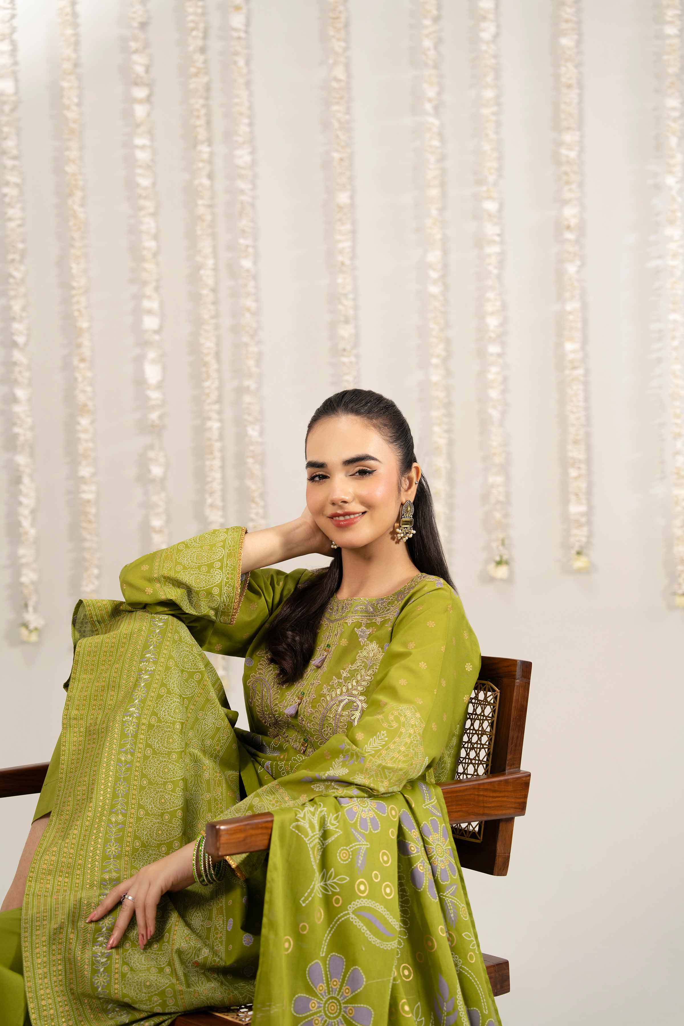 3 Piece - Printed Embroidered Suit - PE25-494 - Image 7
