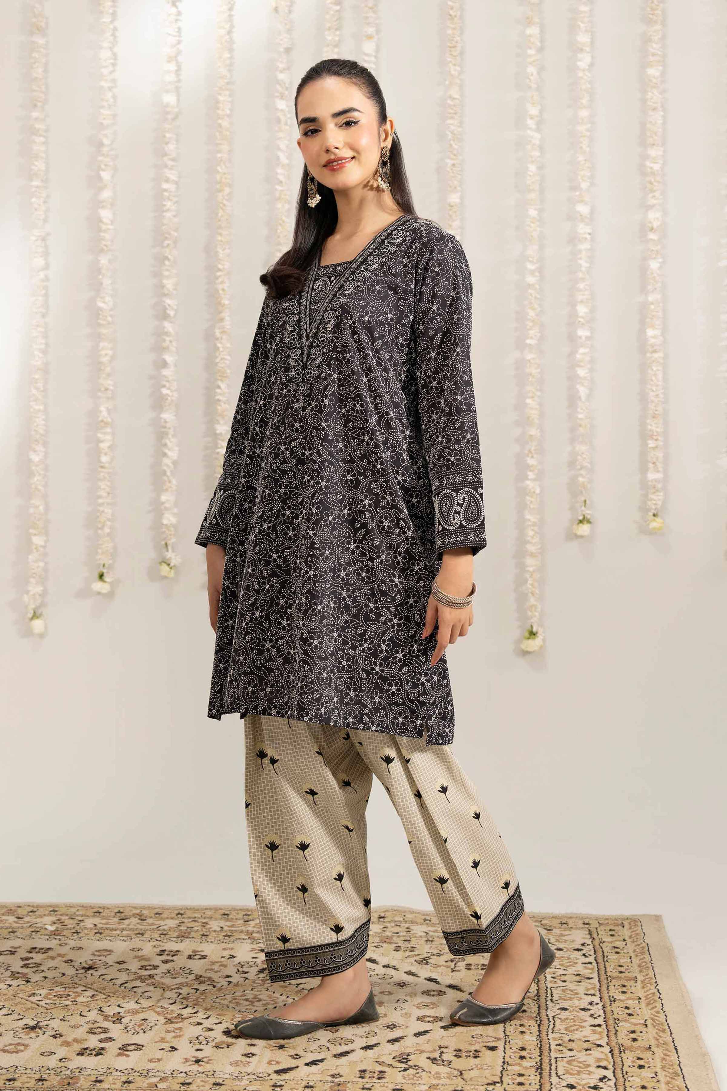 2 Piece - Printed Embroidered Suit - PE25-501 - Image 2