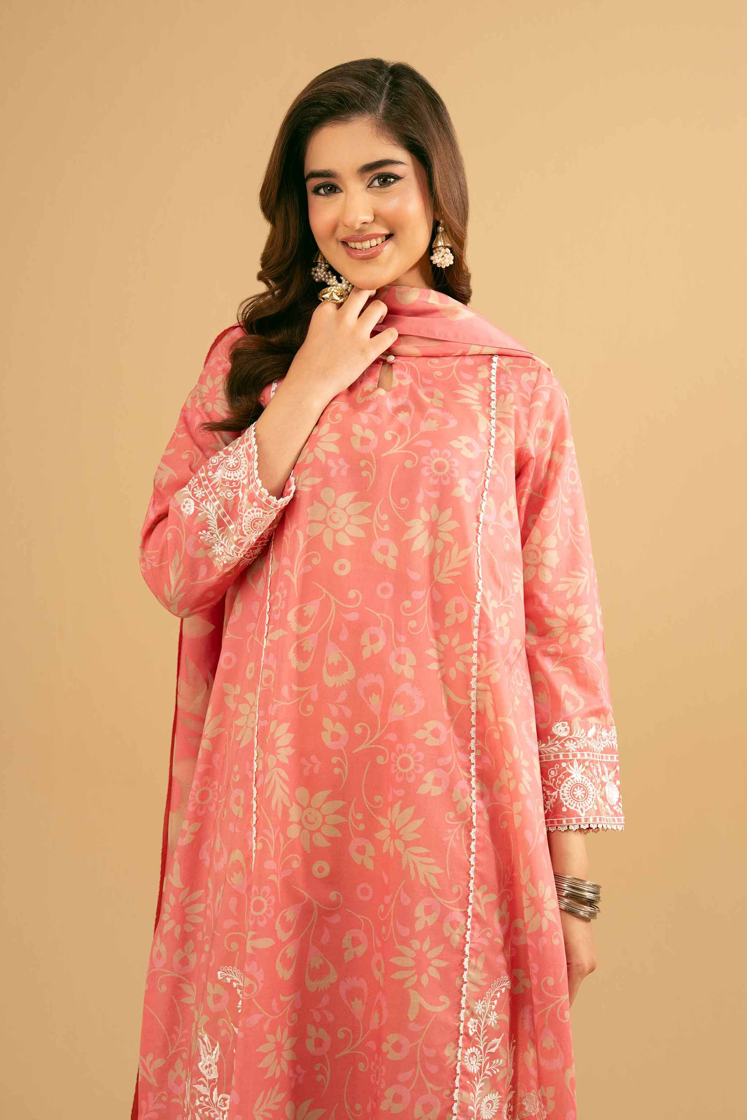 2 Piece - Printed Embroidered Suit - PE25-516 - Image 2