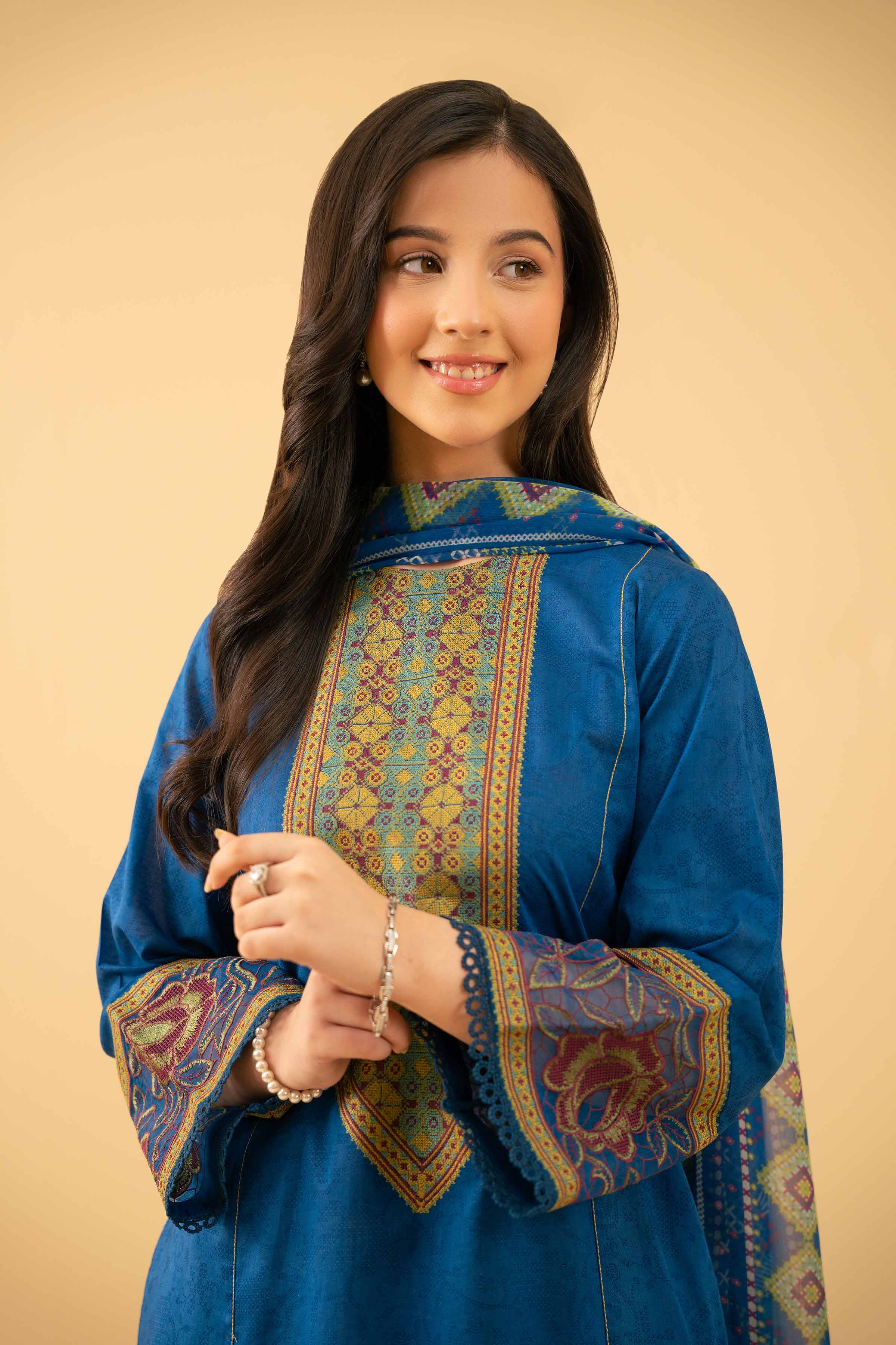 2 Piece - Printed Embroidered Suit - PE25-519 - Image 6