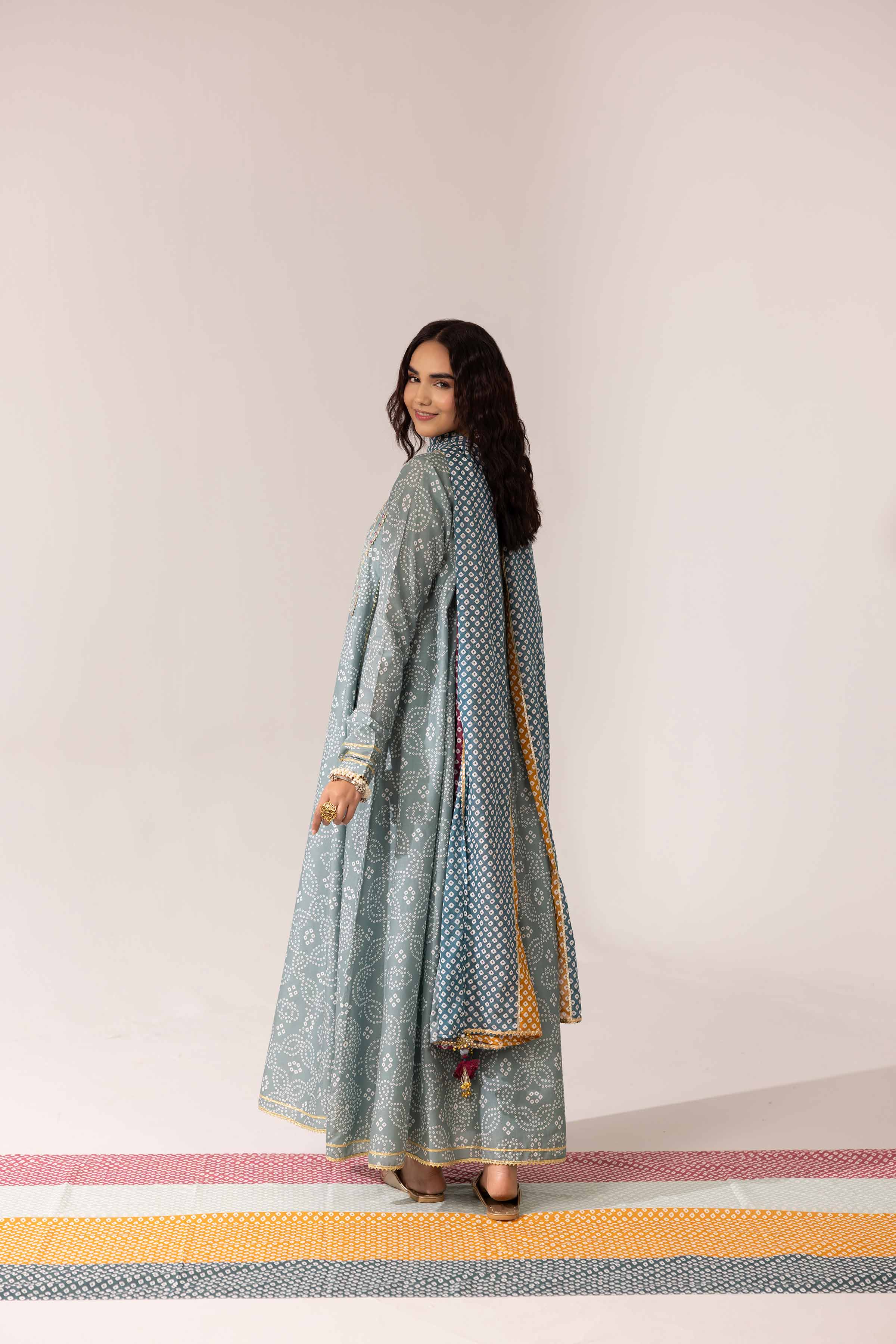 3 Piece - Printed Embroidered Suit - PE25-92 - Image 3