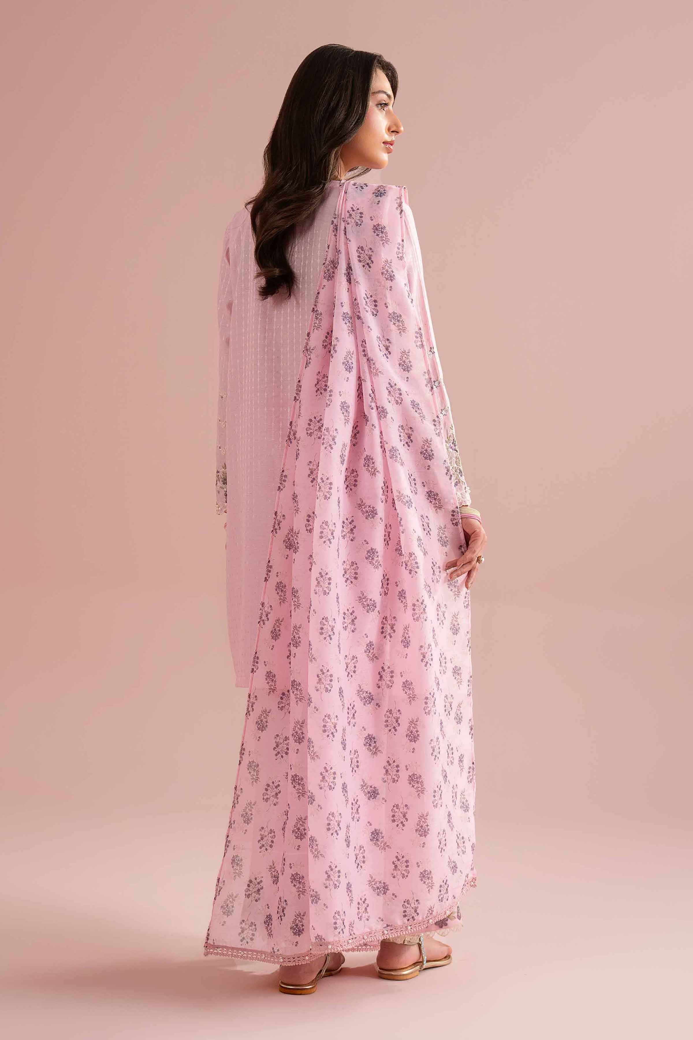 3 Piece - Printed Embroidered Suit - PE26-116 - Image 4