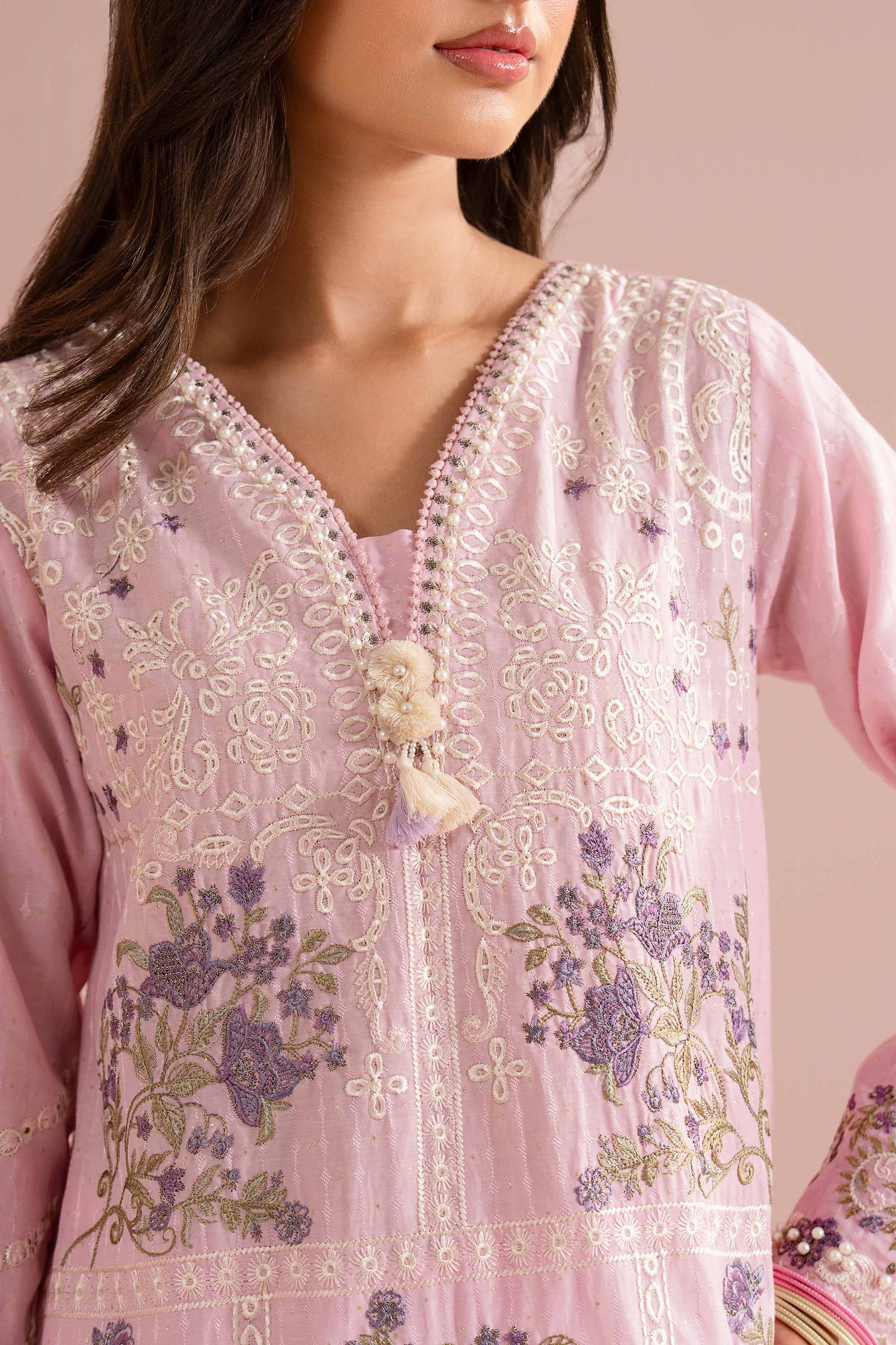 3 Piece - Printed Embroidered Suit - PE26-116 - Image 7