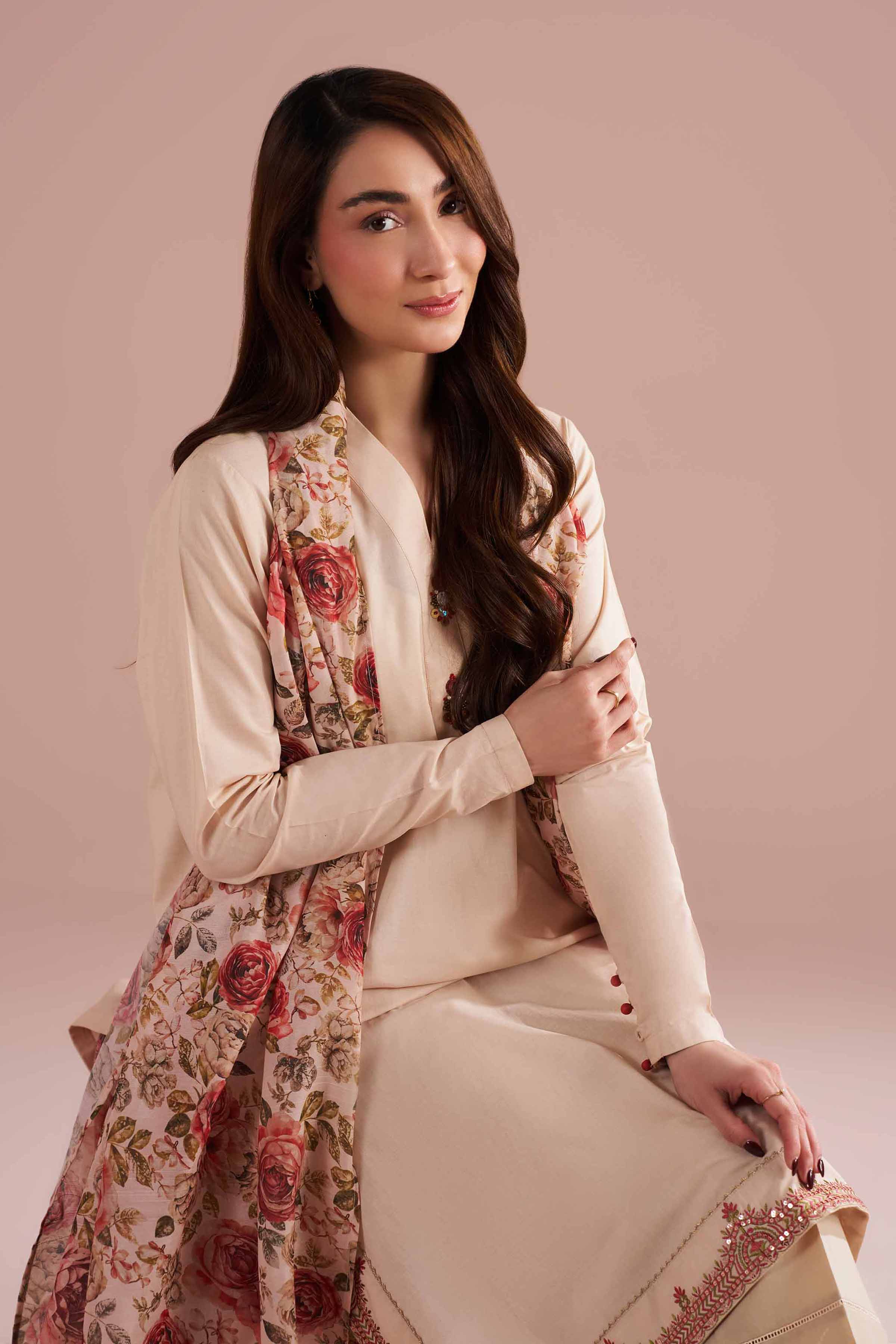 2 Piece - Printed Embroidered Suit - PE26-141 - Image 6
