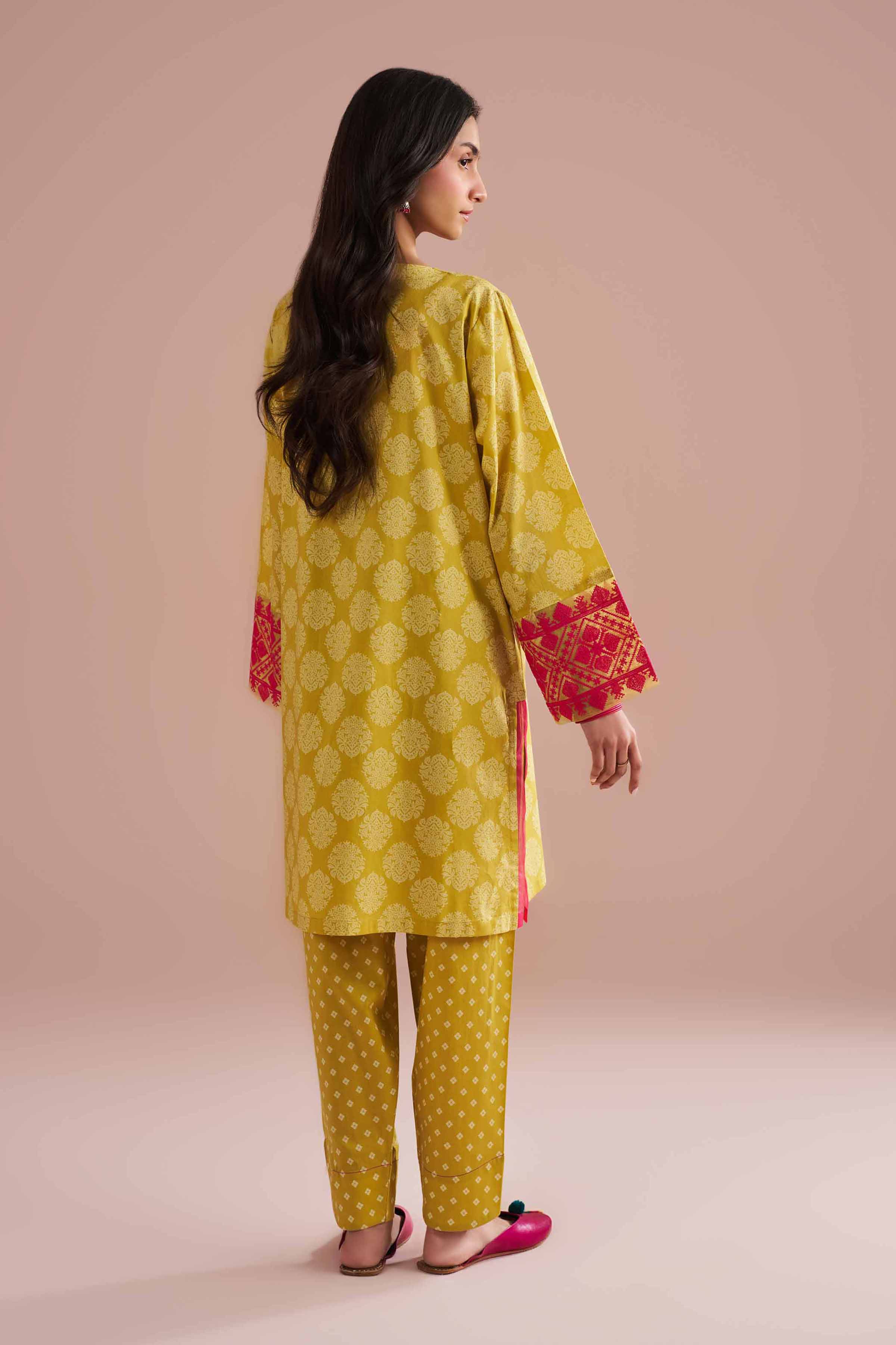 2 Piece - Printed Embroidered Suit - PE26-208 - Image 3