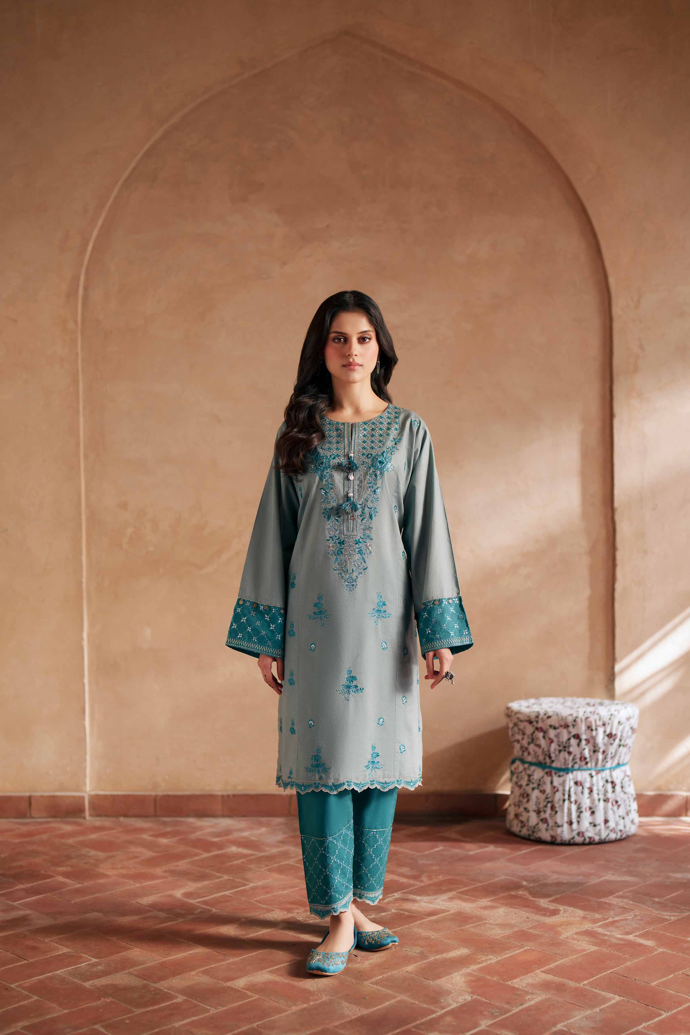 2 Piece - Embroidered Suit - PE26-236 - Image 6