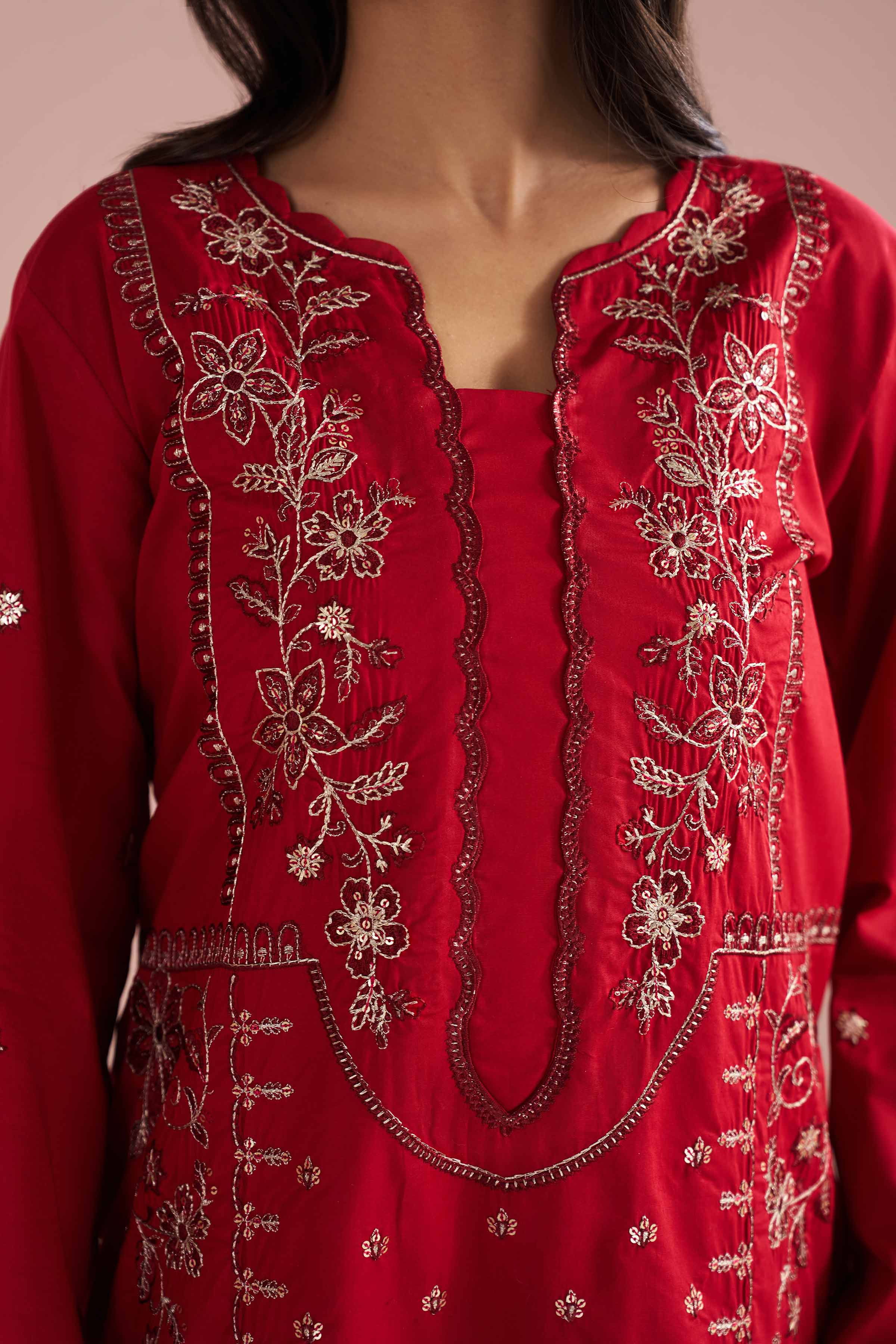 2 Piece - Embroidered Suit - PE26-237 - Image 6