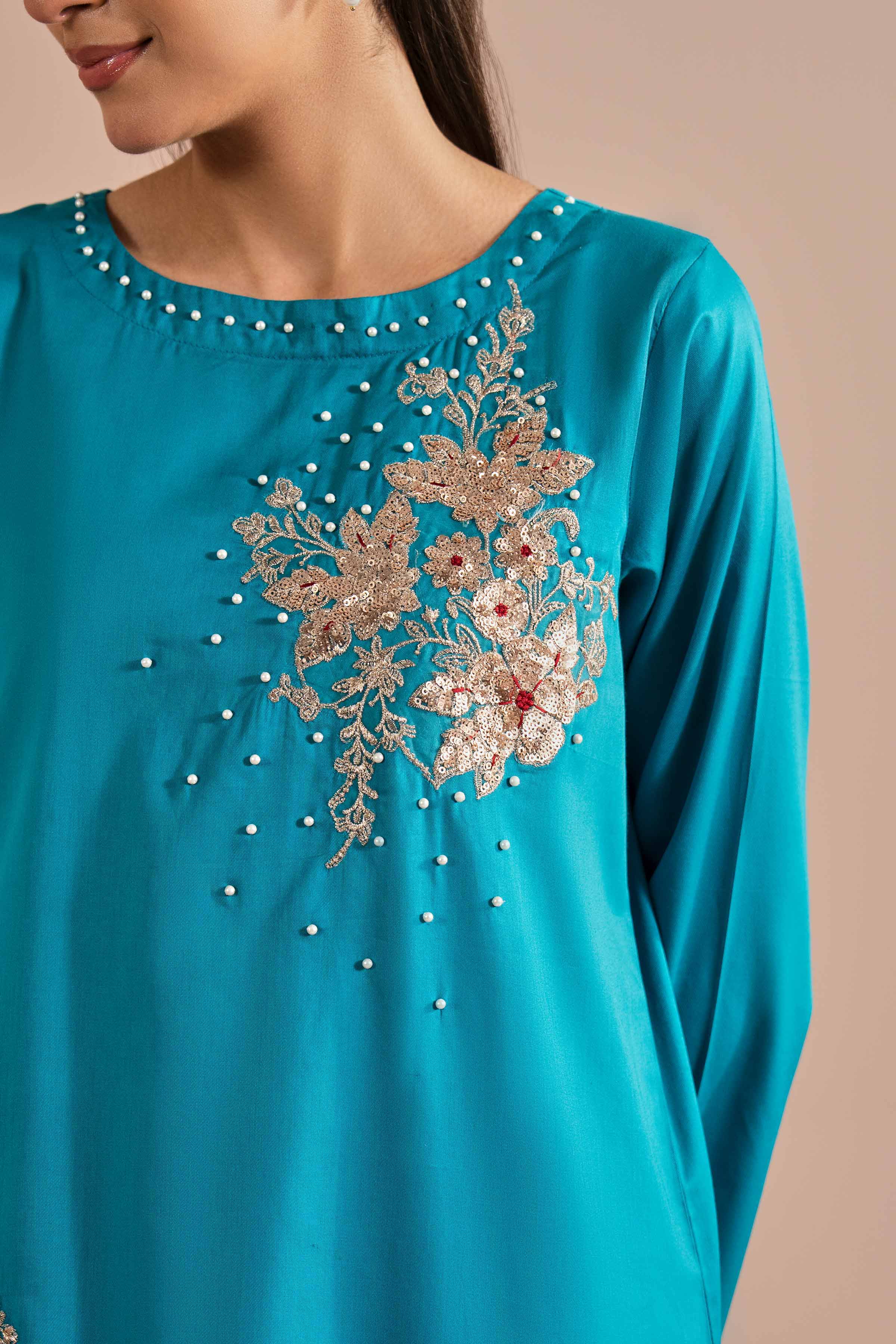 2 Piece - Embroidered Suit - PE26-246 - Image 6