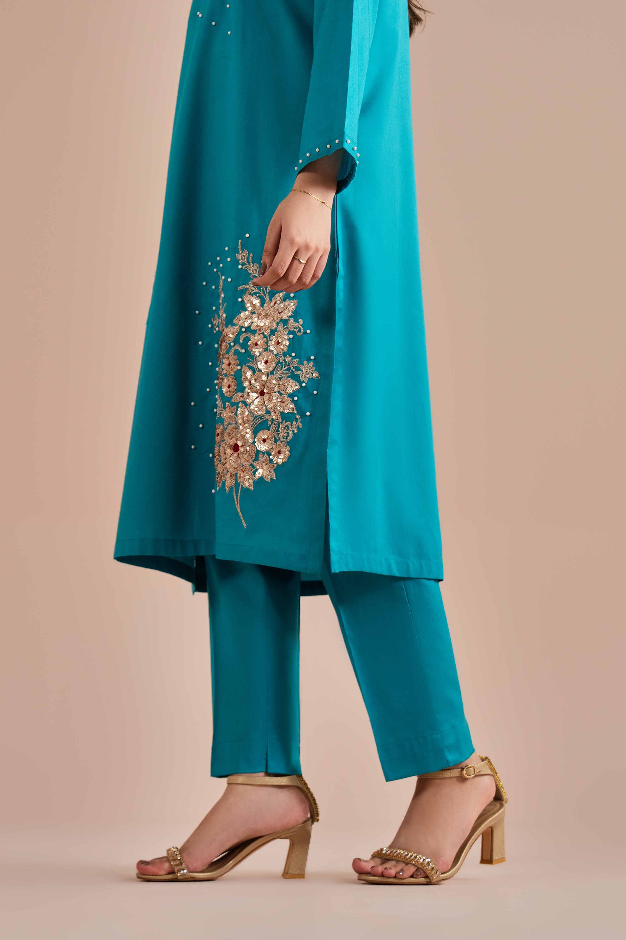 2 Piece - Embroidered Suit - PE26-246 - Image 8