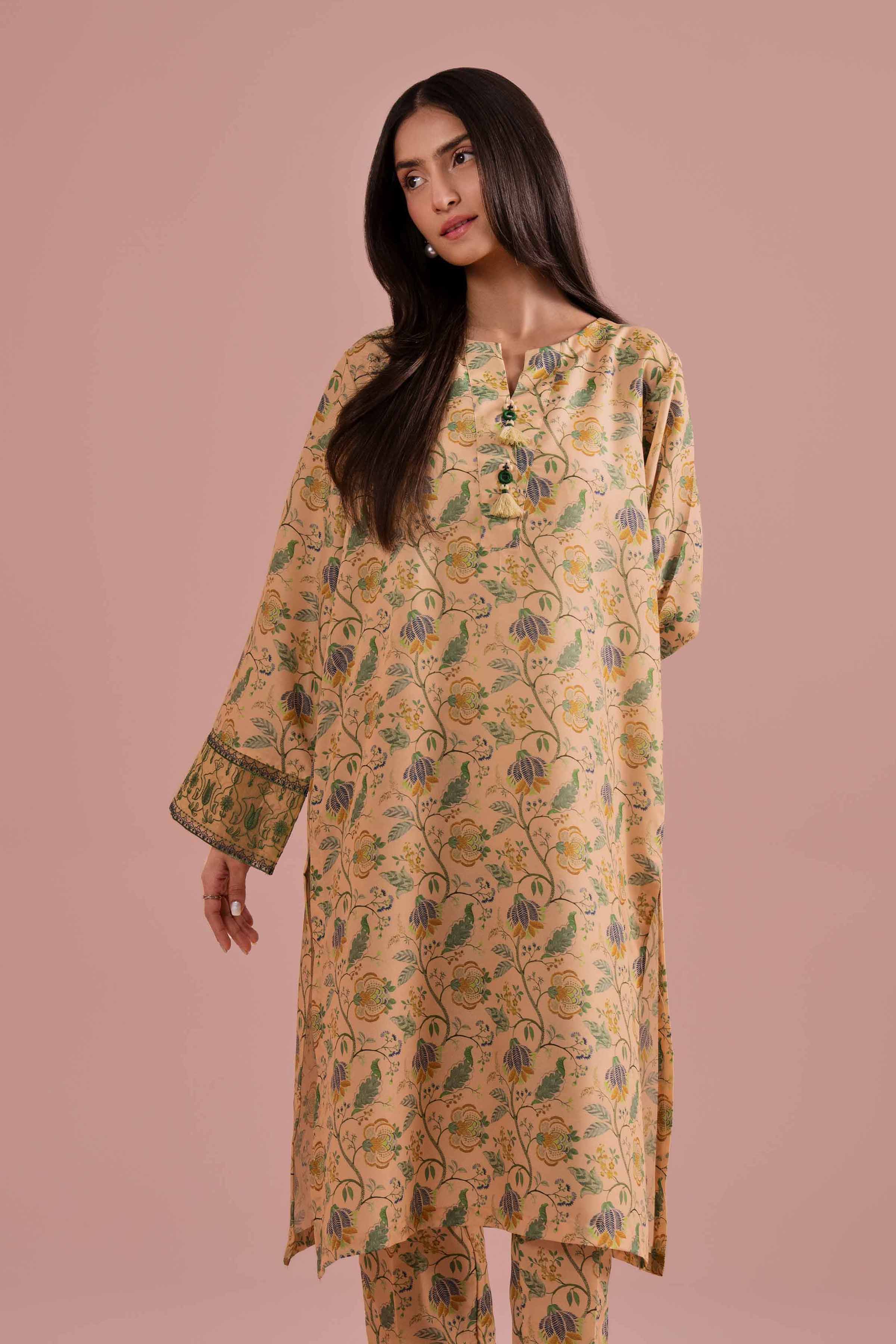 2 Piece - Printed Embroidered Suit - PE26-29 - Image 3