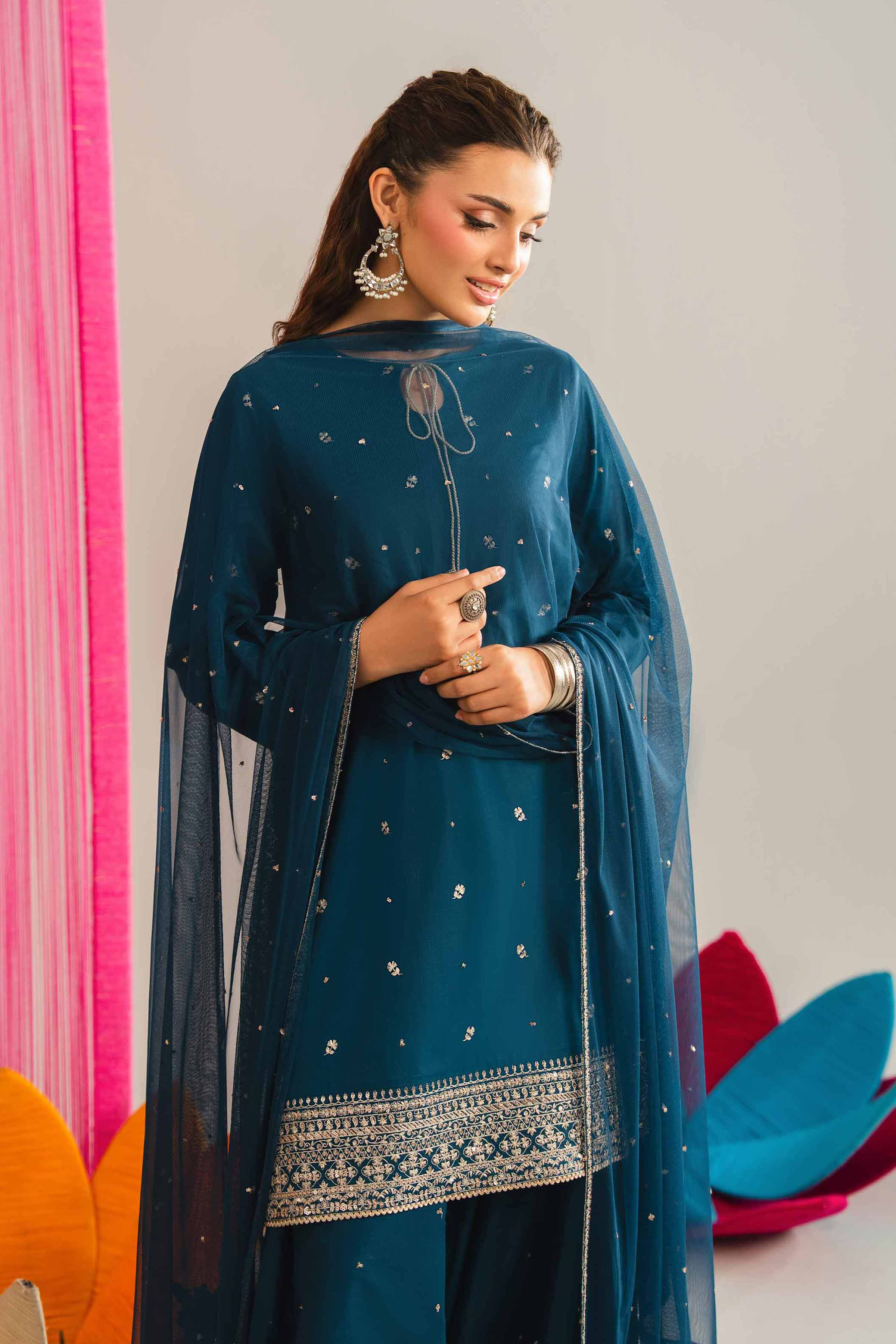 3 Piece - Embroidered Suit - PE26-327 - Image 2