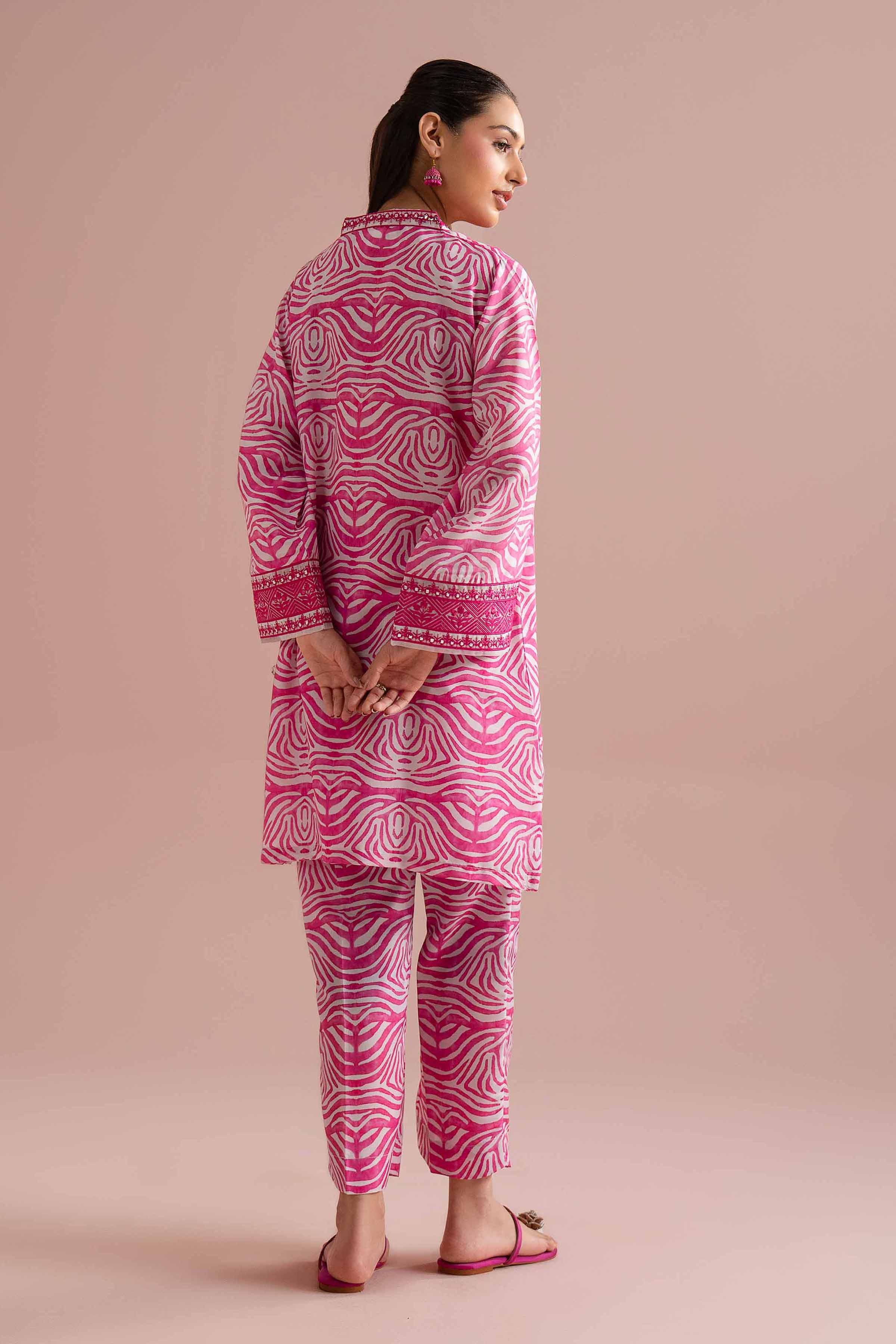 2 Piece - Printed Embroidered Suit - PE26-357 - Image 4