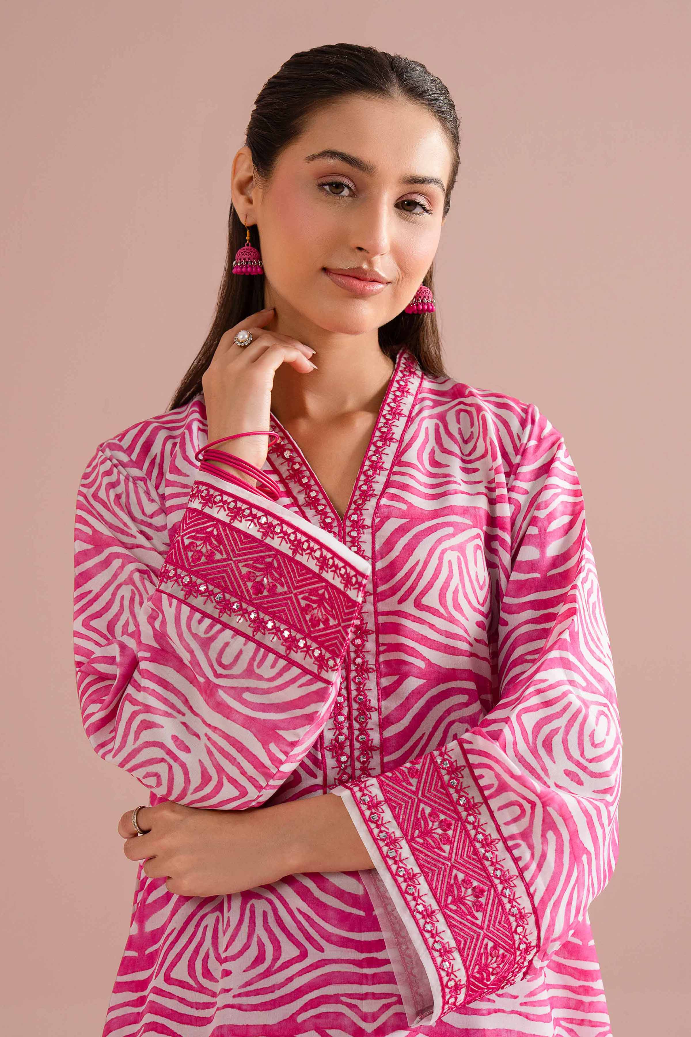 2 Piece - Printed Embroidered Suit - PE26-357 - Image 6