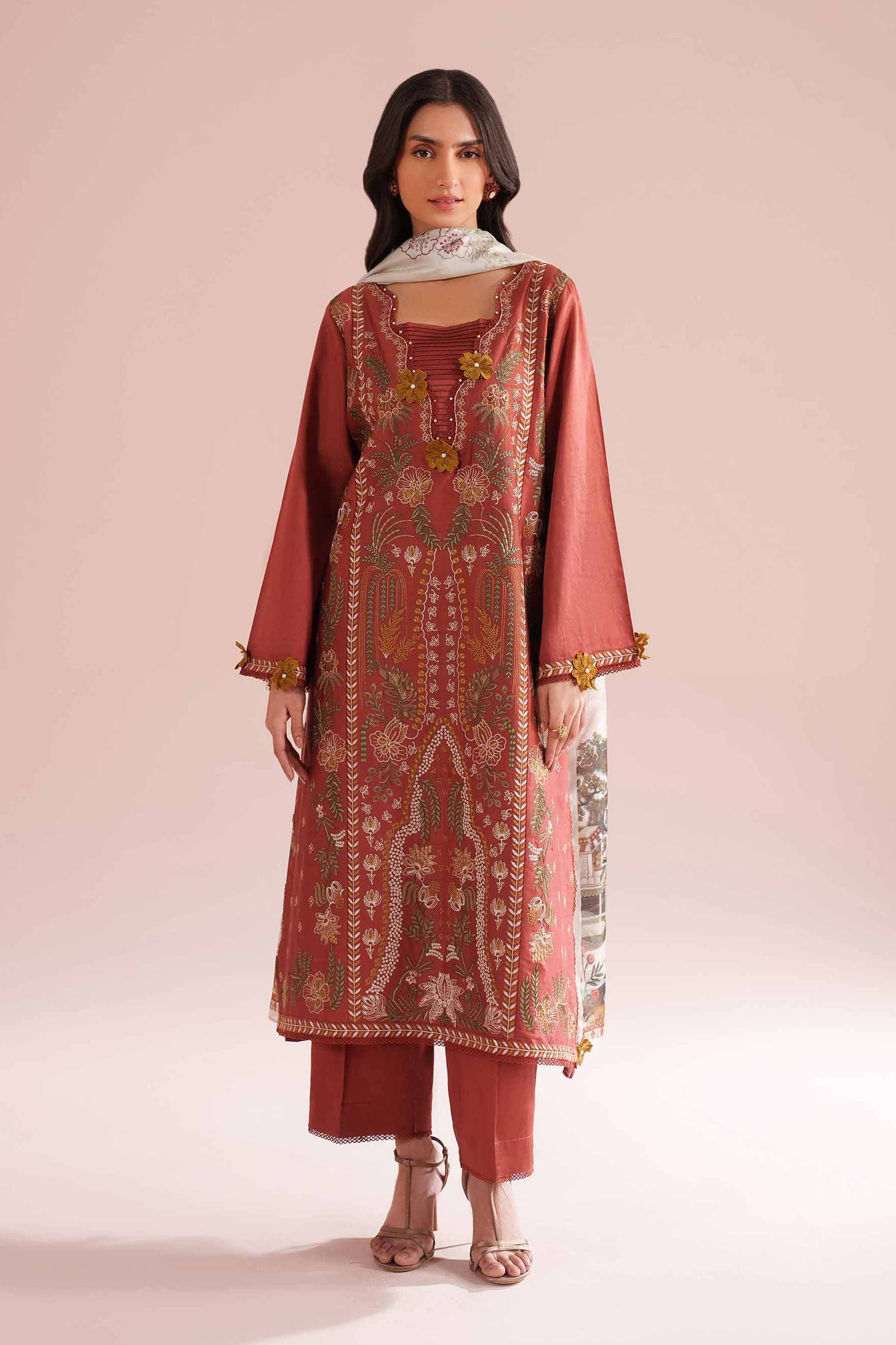 3 Piece - Embroidered Suit - PE26-63 - Image 5
