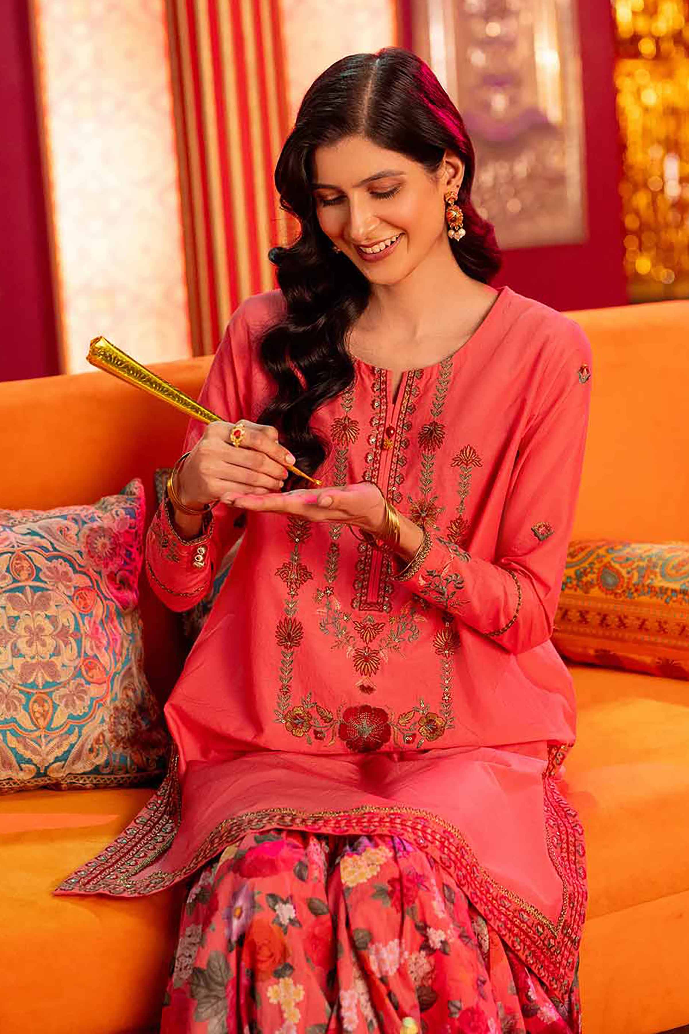 2 Piece - Embroidered Suit - PMD25-04 M - Image 2