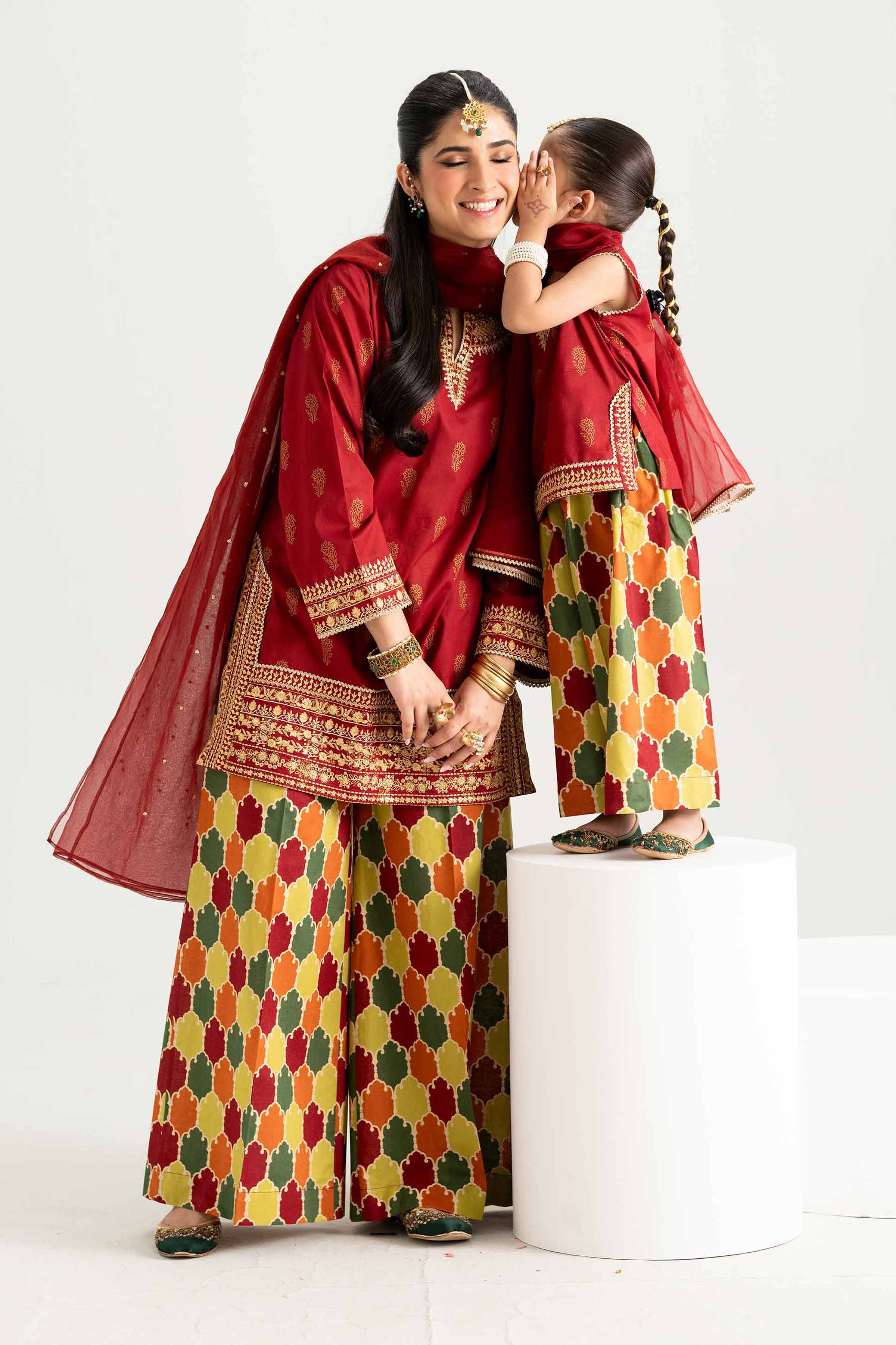 3 Piece - Printed Embroidered Suit - PMD25-13 M - Image 11