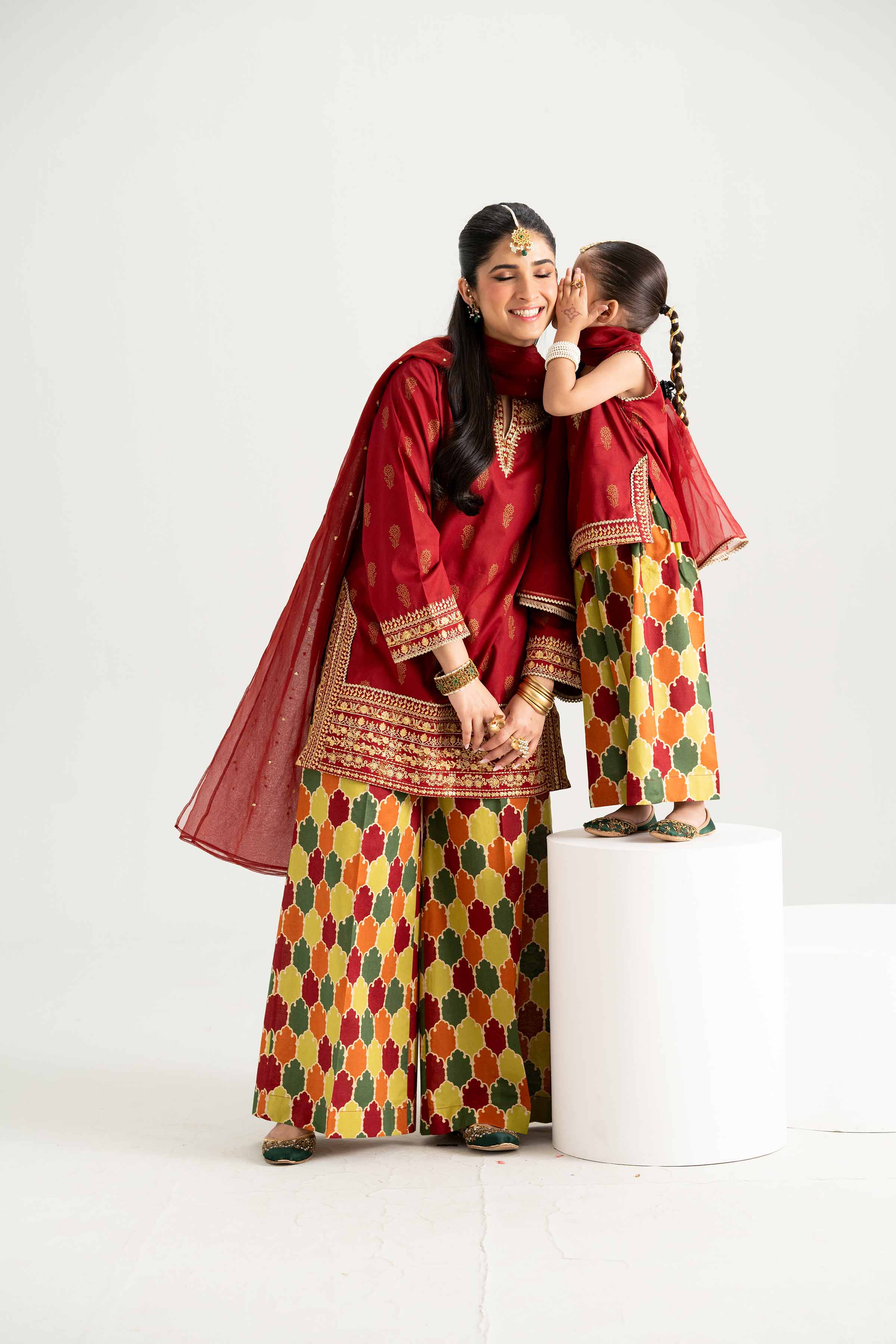 3 Piece - Printed Embroidered Suit - PMD25-13 M - Image 12