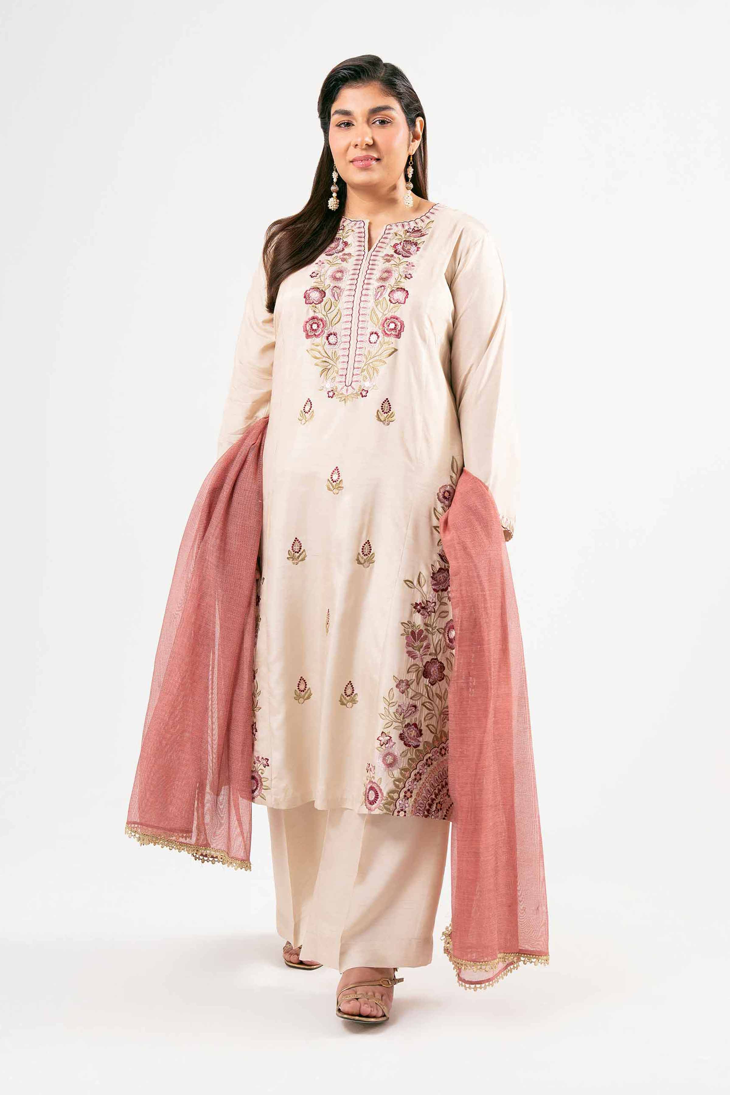 3 Piece - Embroidered Suit - PMD25-14 M - Image 2
