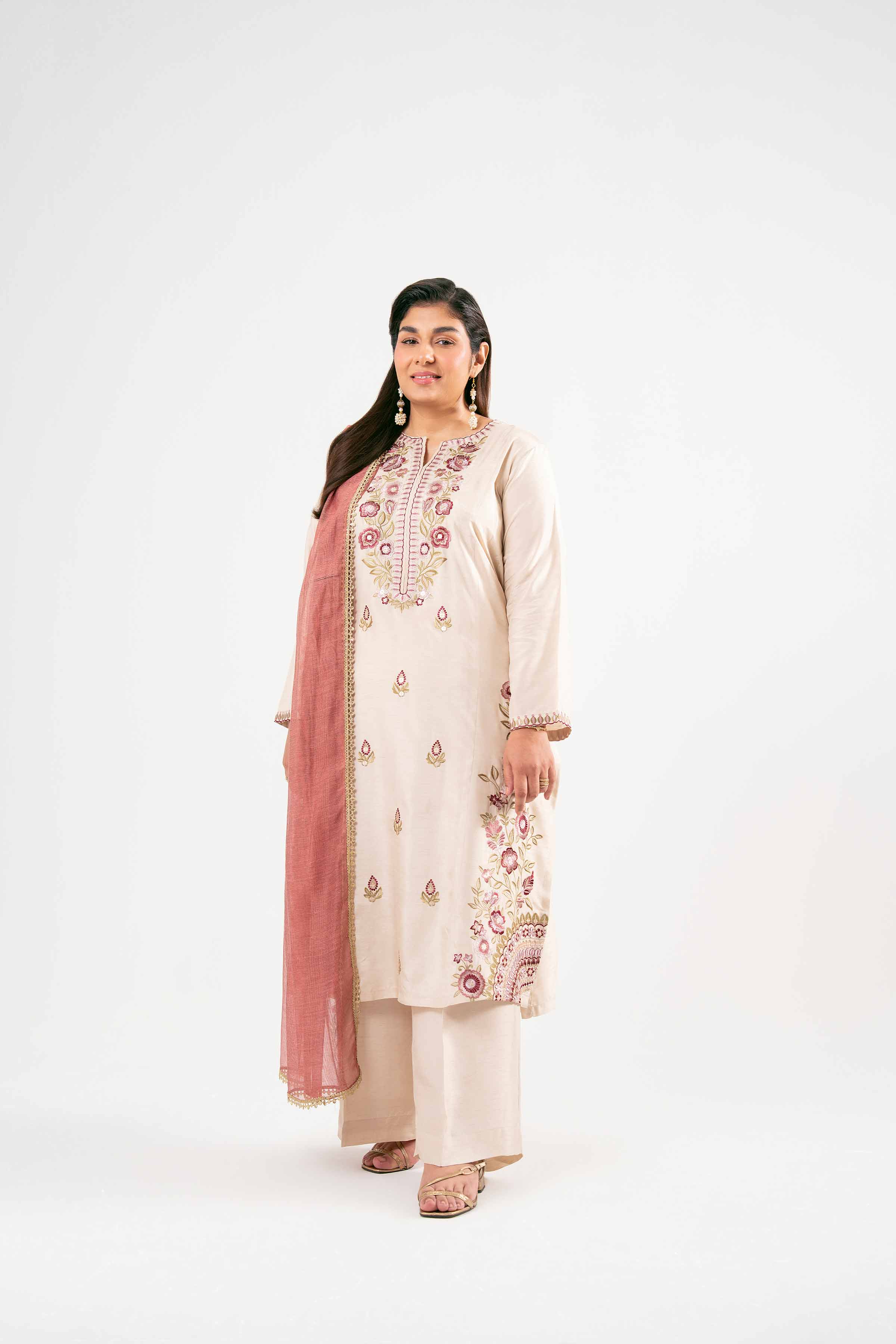 3 Piece - Embroidered Suit - PMD25-14 M - Image 5