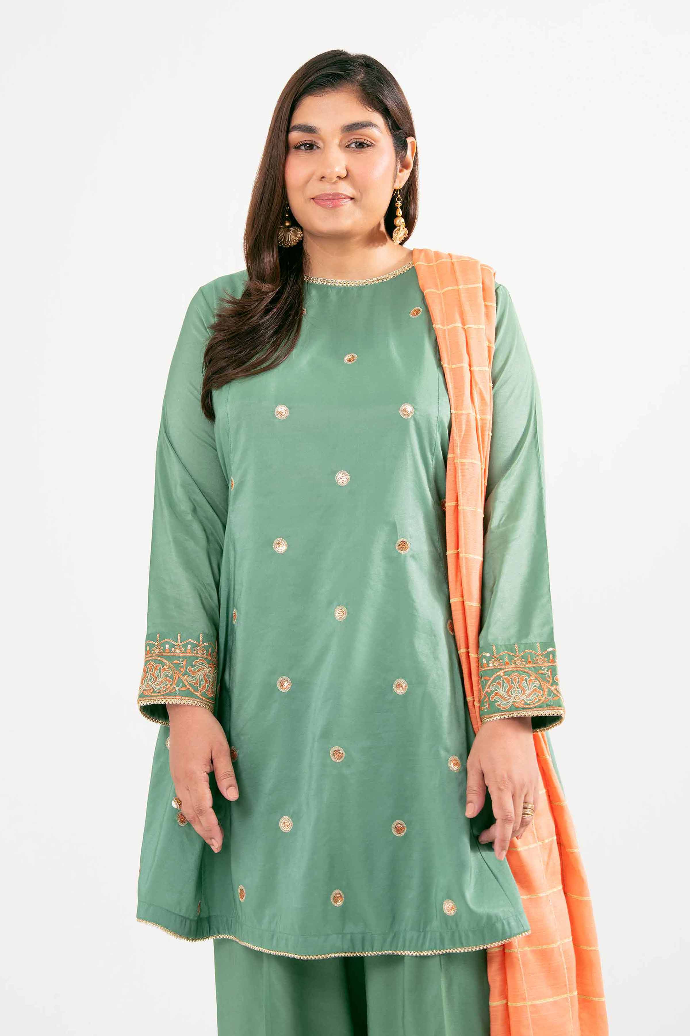 3 Piece - Embroidered Suit - PMD25-19 M - Image 2