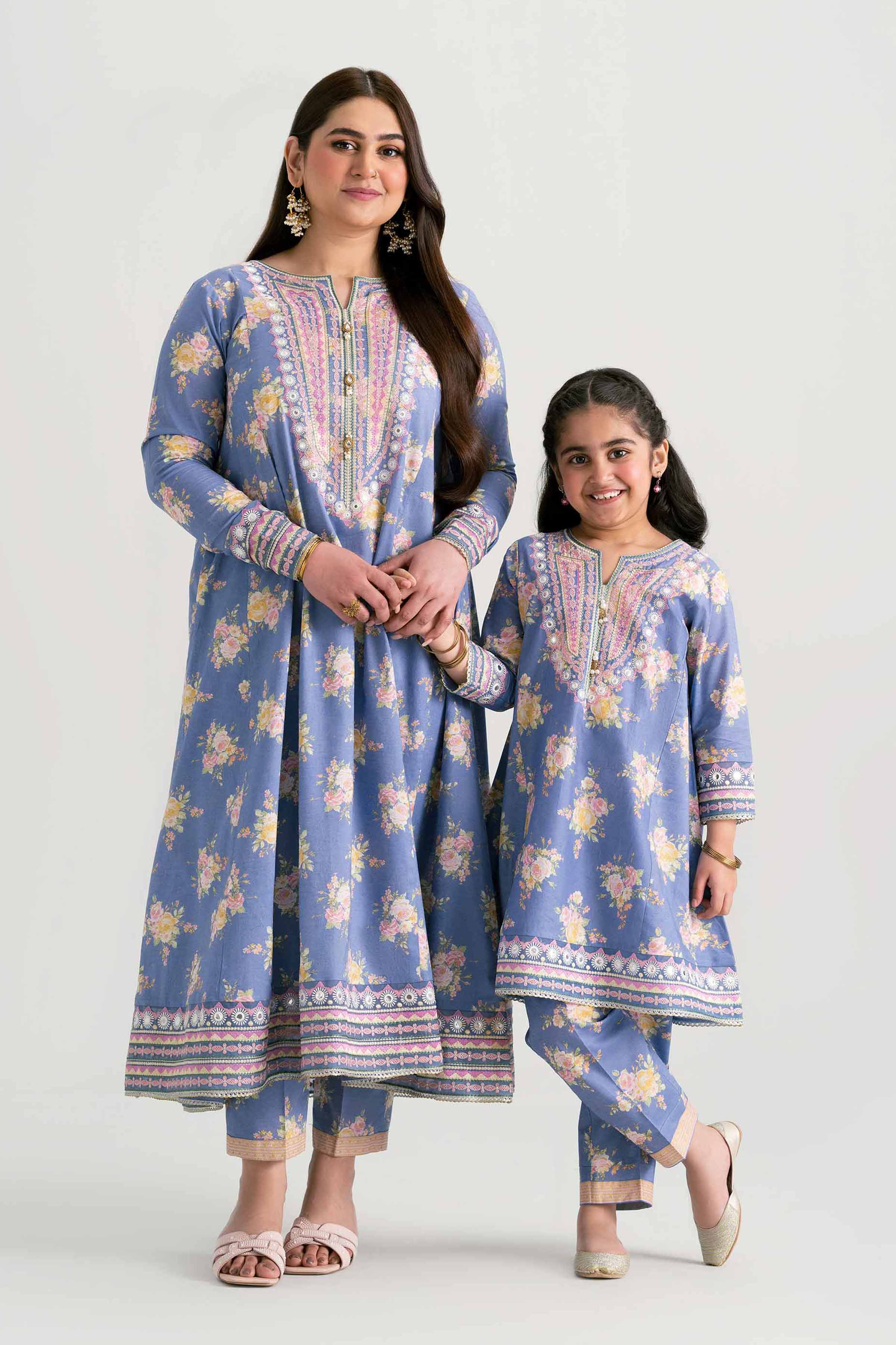 2 Piece - Printed Embroidered Suit - PMD25-20 M - Image 8
