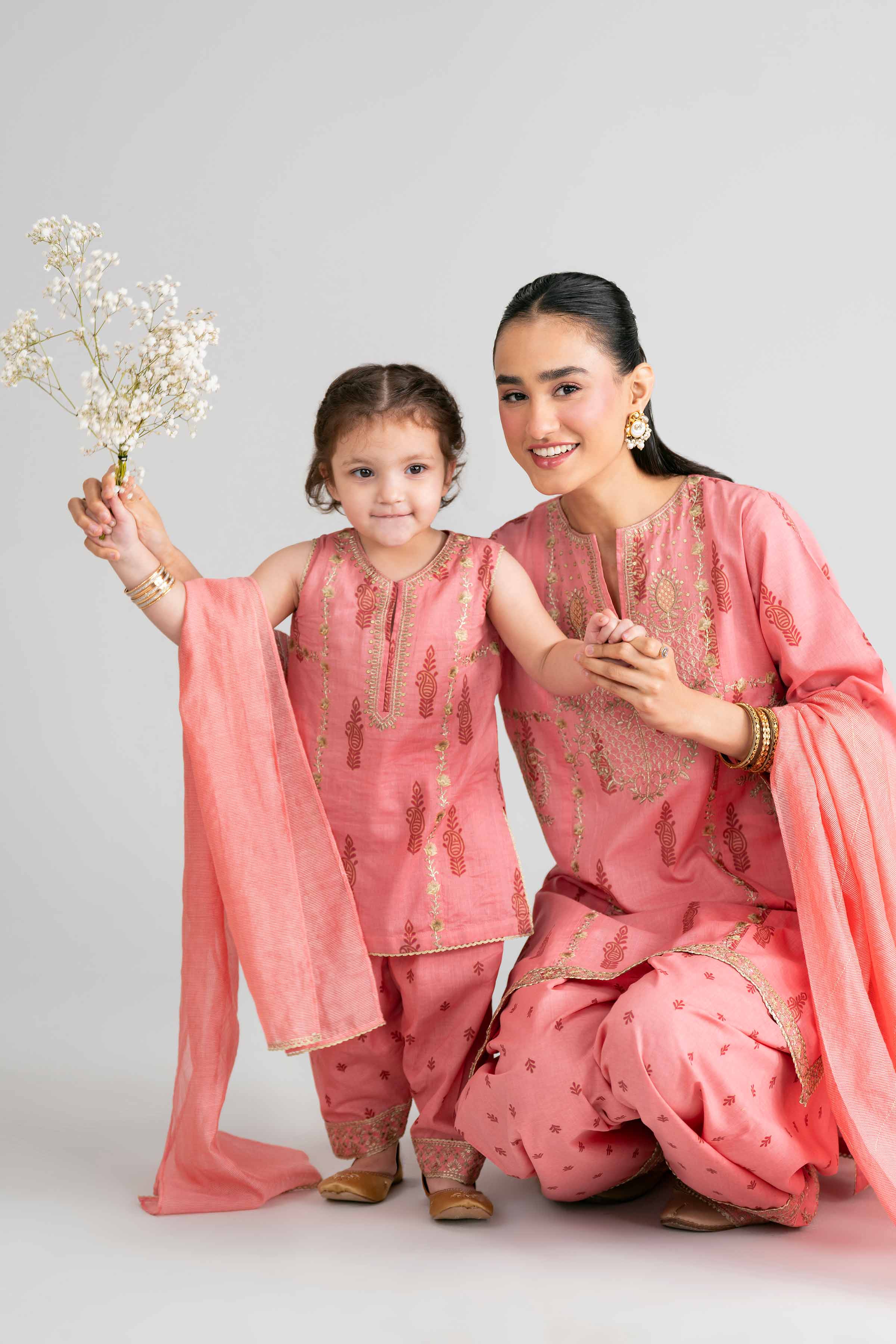 3 Piece - Printed Embroidered Suit - PMD26-42 D - Image 7