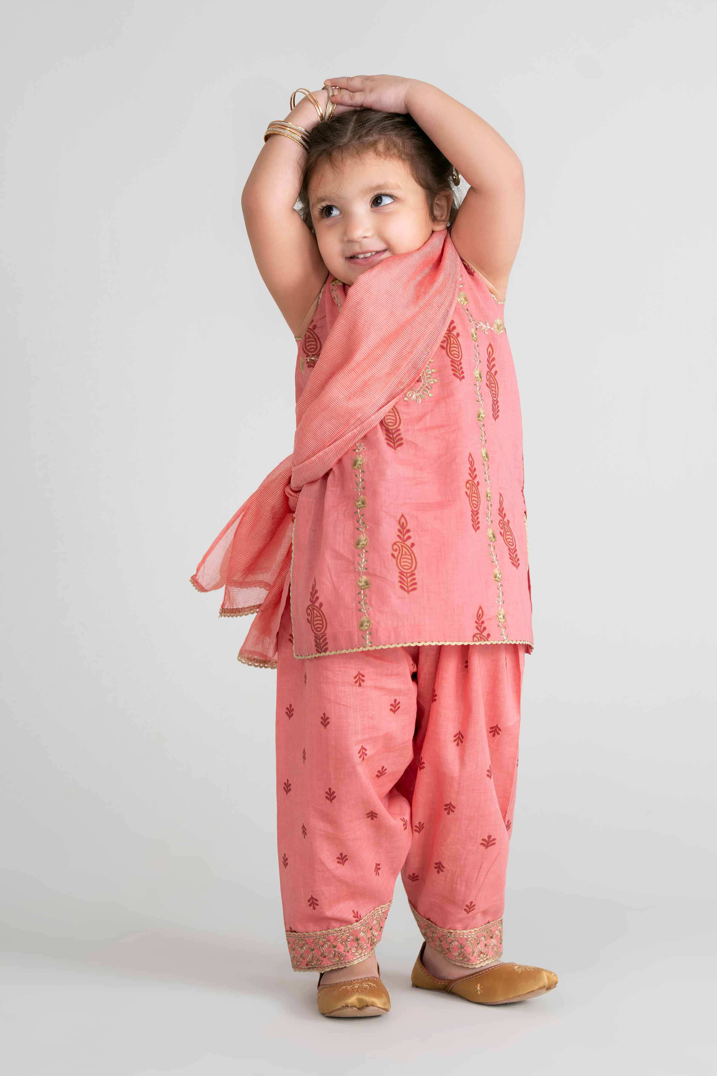 3 Piece - Printed Embroidered Suit - PMD26-42 D - Image 9