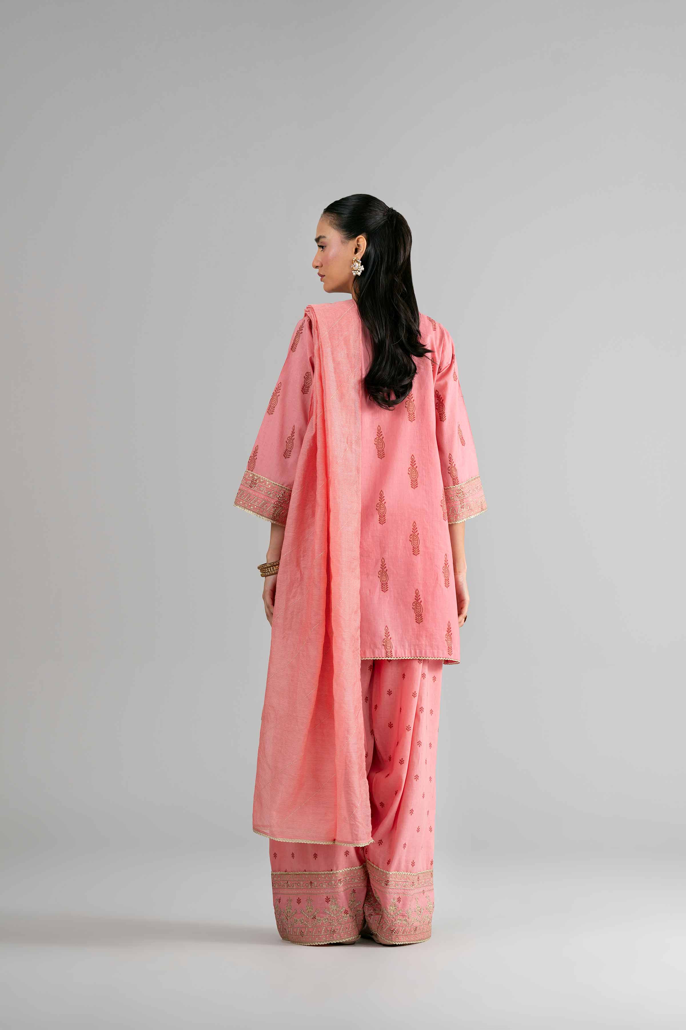 3 Piece - Printed Embroidered Suit - PMD26-42 M - Image 3