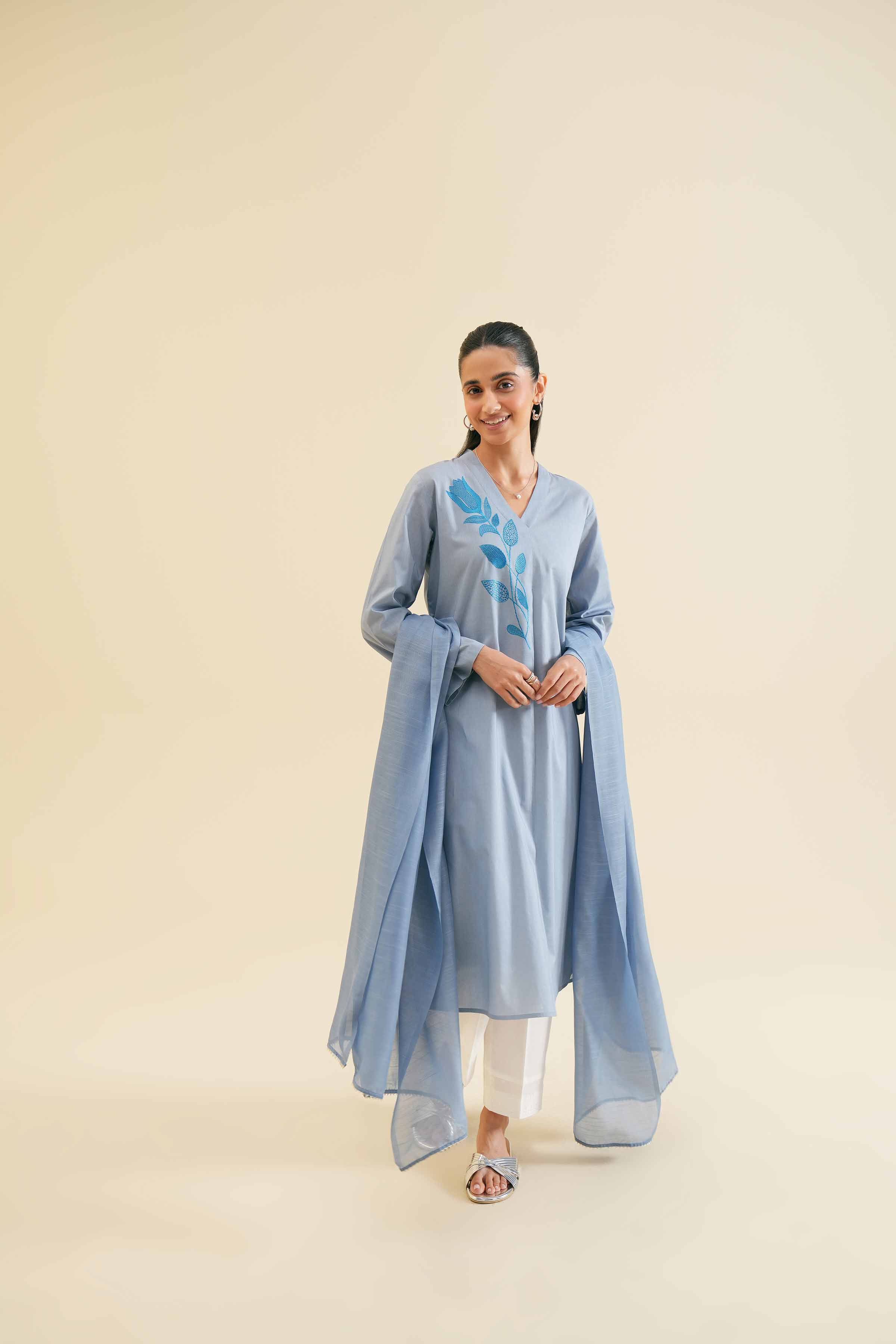 2 Piece - Embroidered Suit - PS24-108 - Image 6