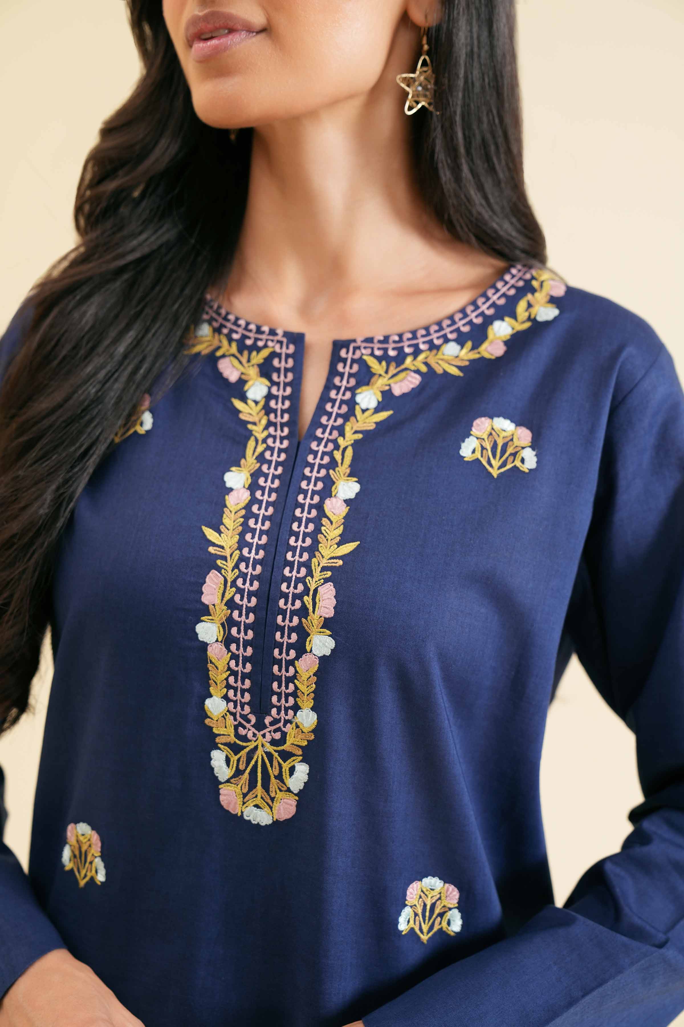 2 Piece - Embroidered Suit - PS24-110 - Image 8