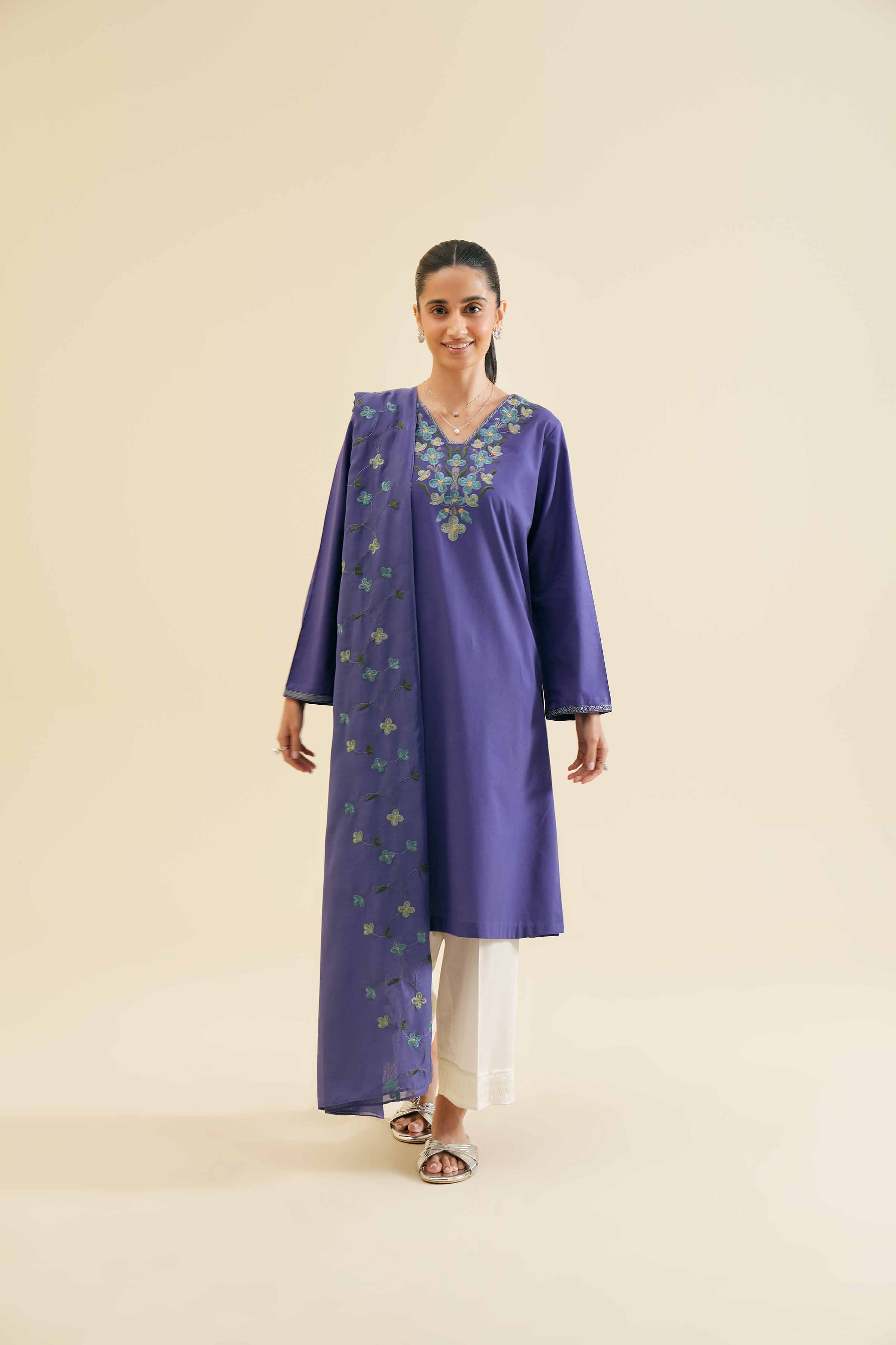 2 Piece - Embroidered Suit - PS24-117 - Image 4