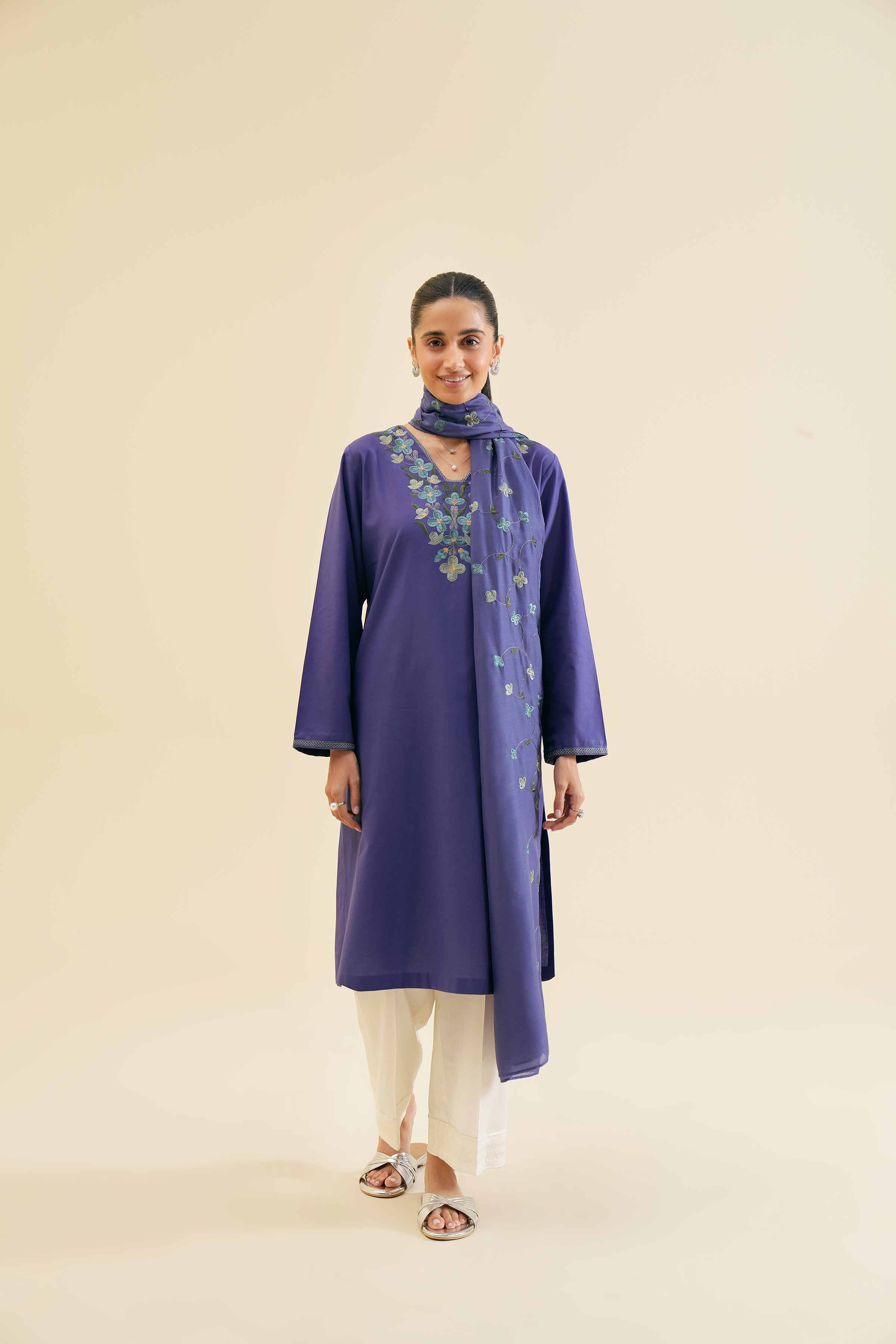 2 Piece - Embroidered Suit - PS24-117 - Image 6