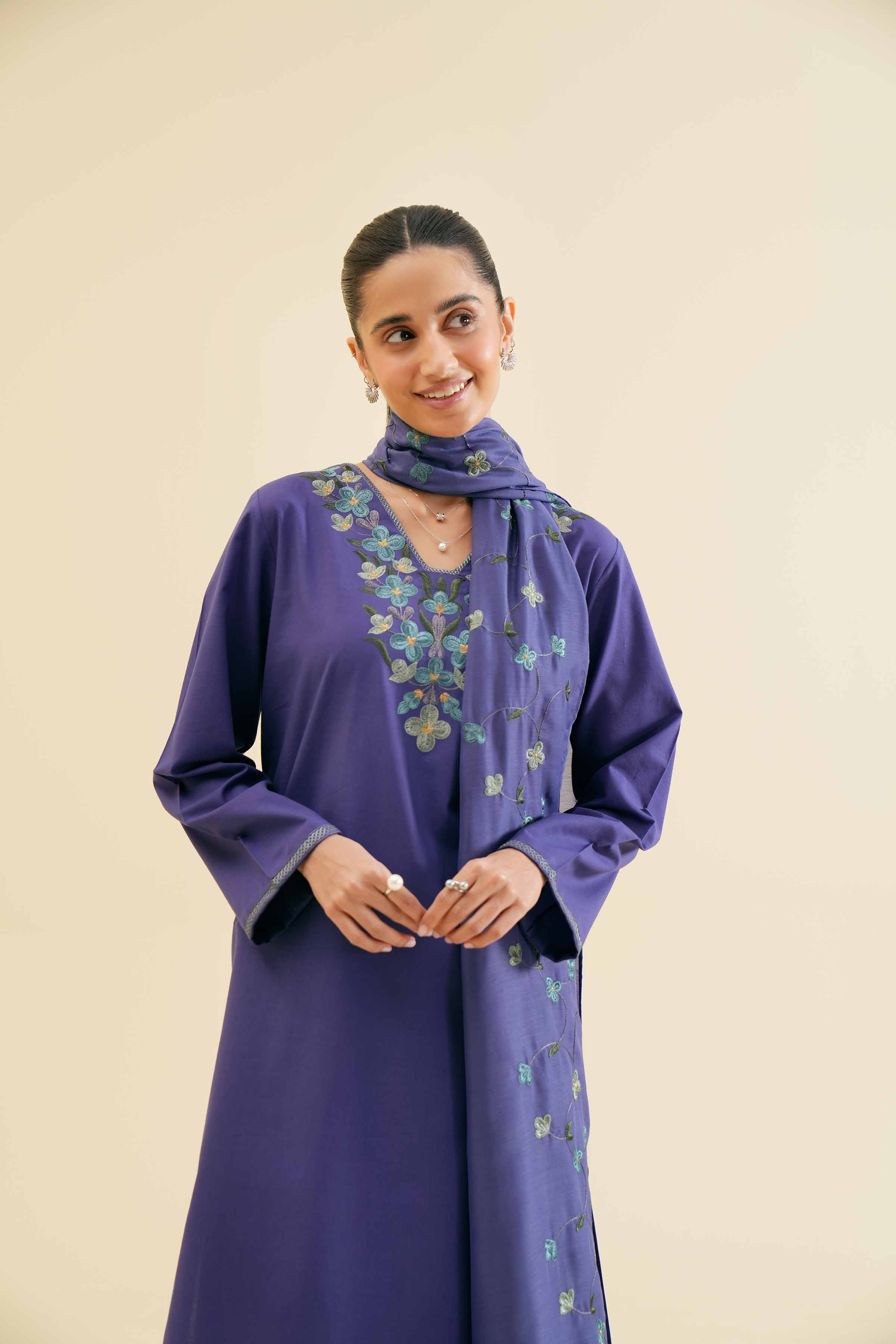 2 Piece - Embroidered Suit - PS24-117 - Image 7