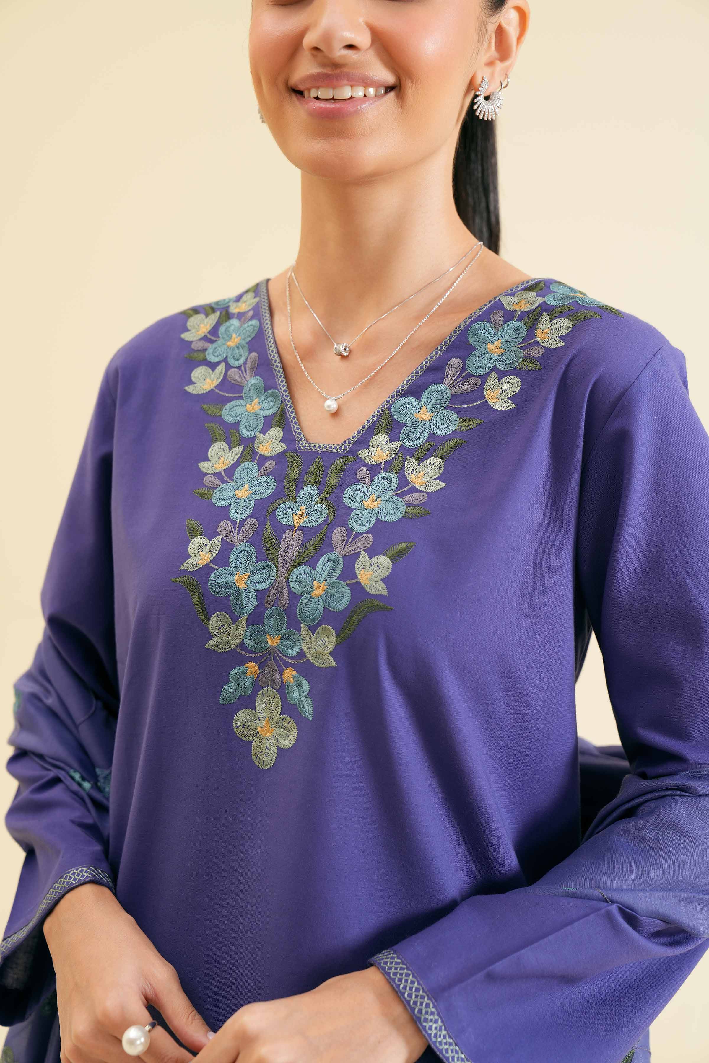 2 Piece - Embroidered Suit - PS24-117 - Image 8
