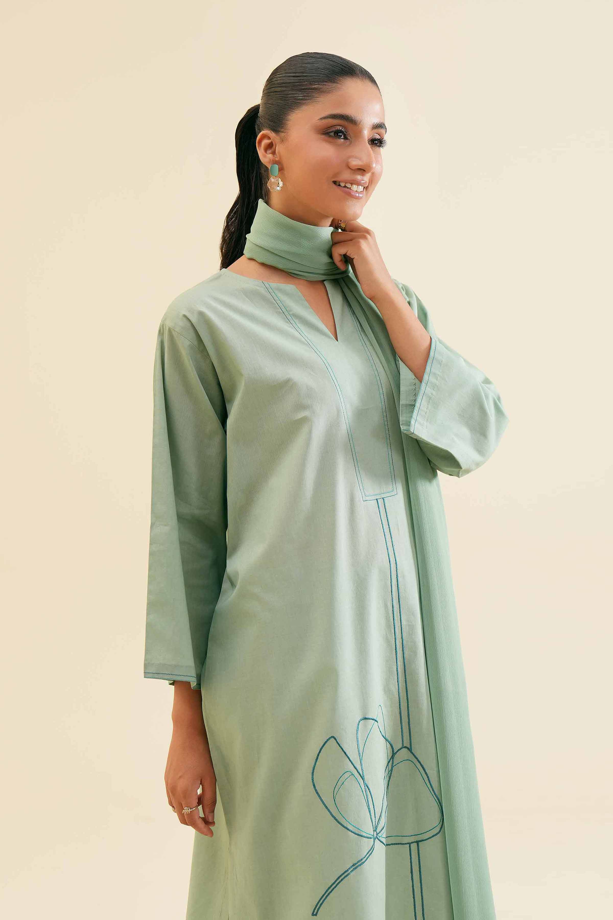 3 Piece - Embroidered Suit - PS24-121 - Image 2