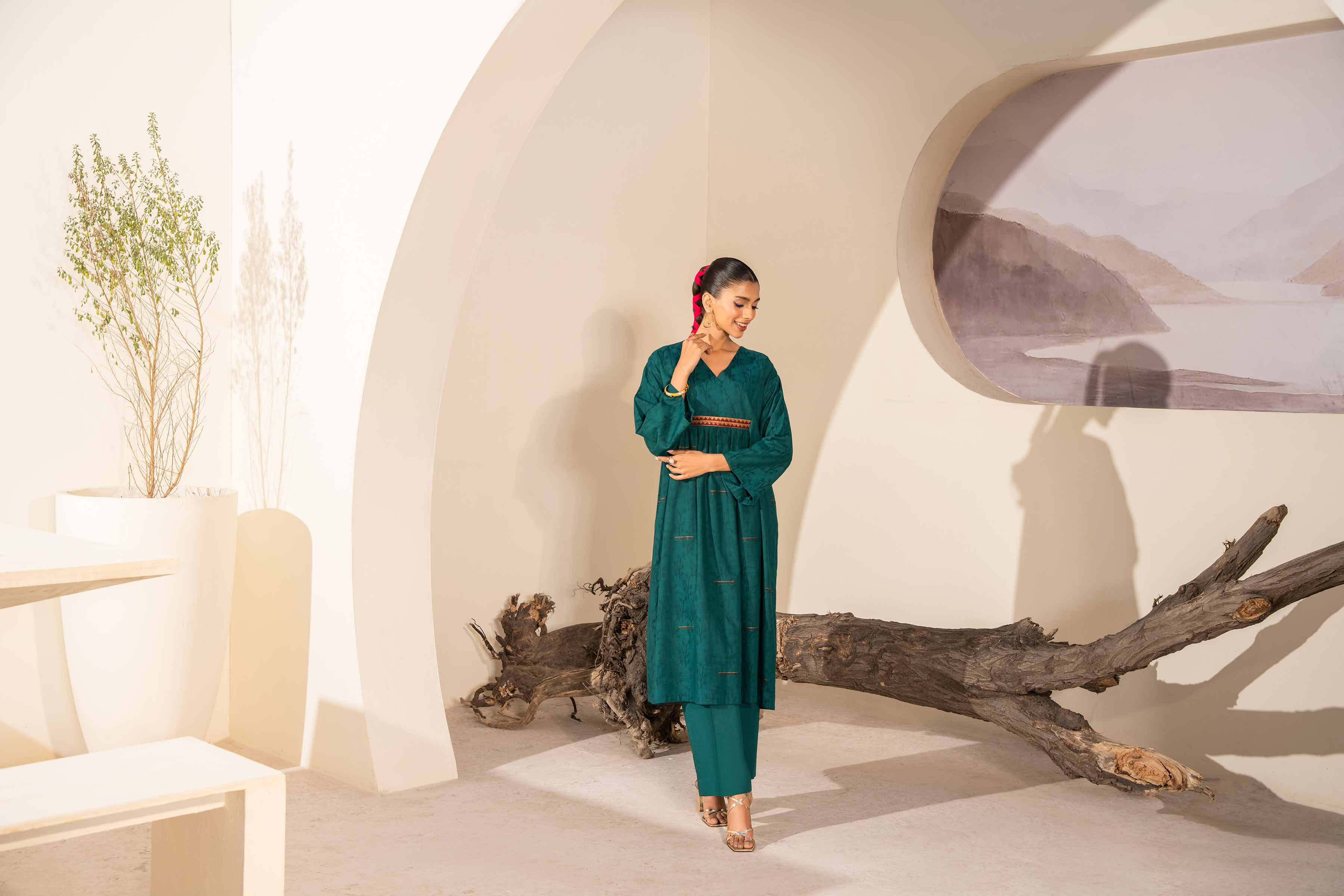 2 Piece - Embroidered Suit - PS24-13 - Image 6