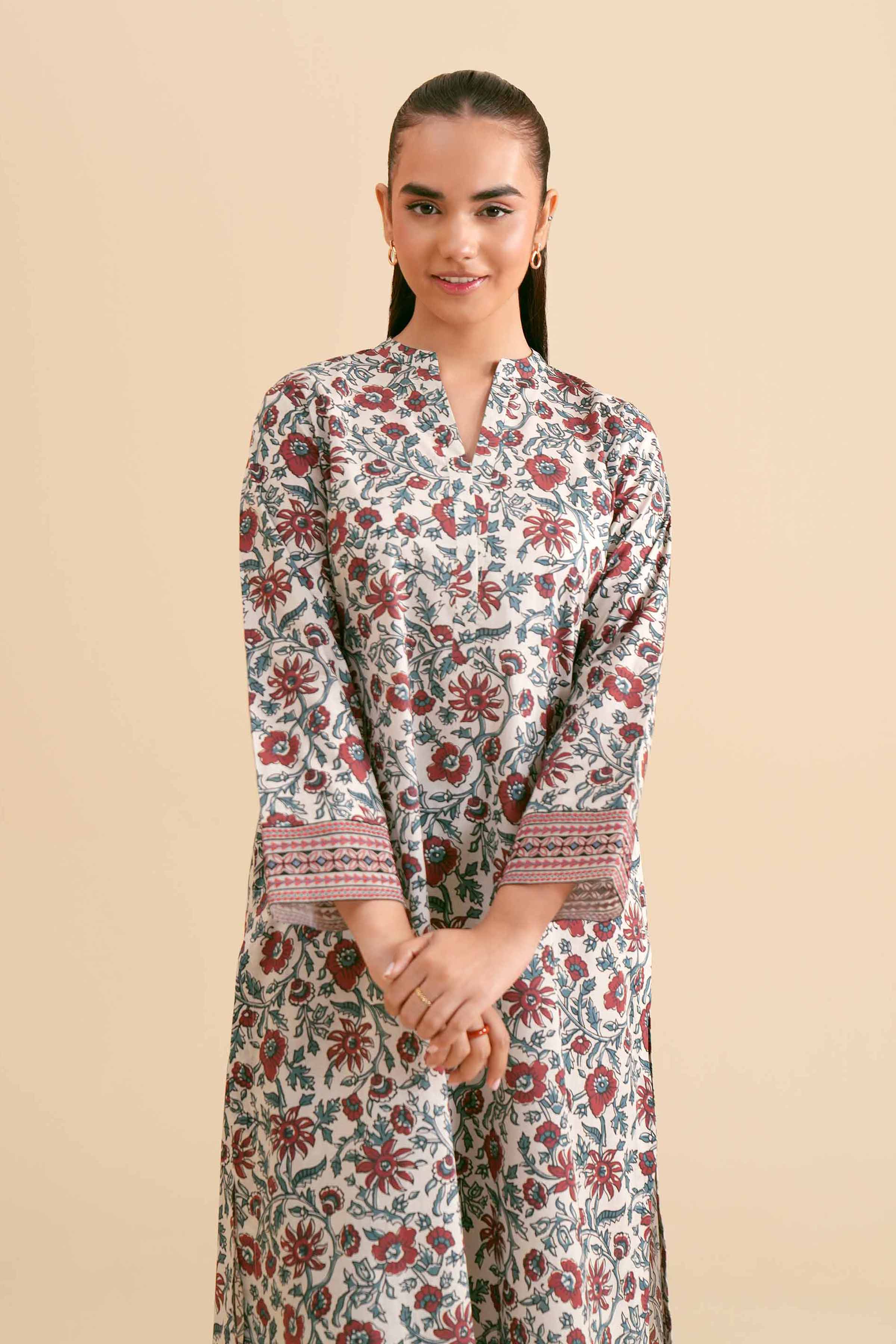 2-Piece - Printed Embroidered Suit  - PS24-288 - Image 2